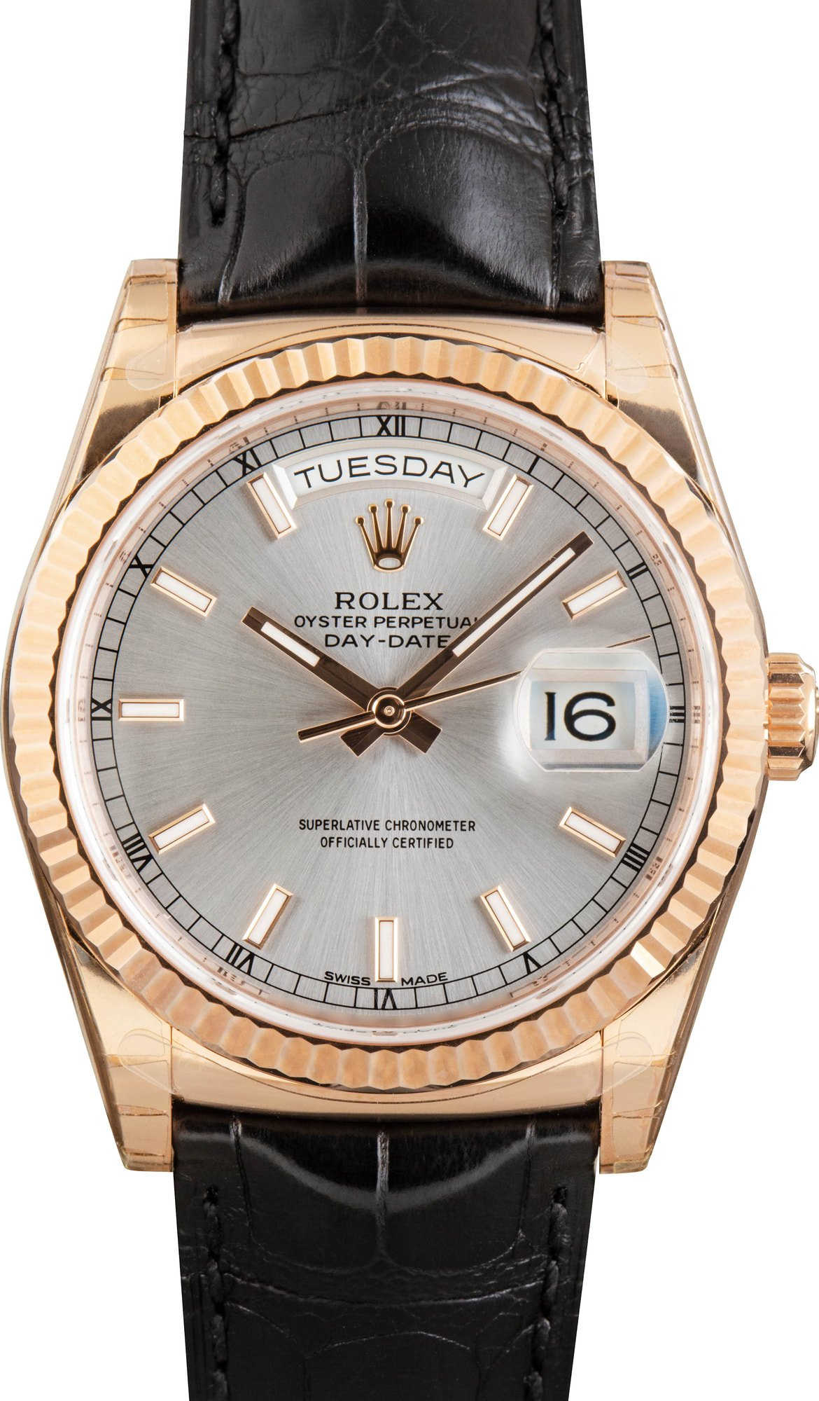 Rolex Day-Date 36 Ref 118135 Silver Dial