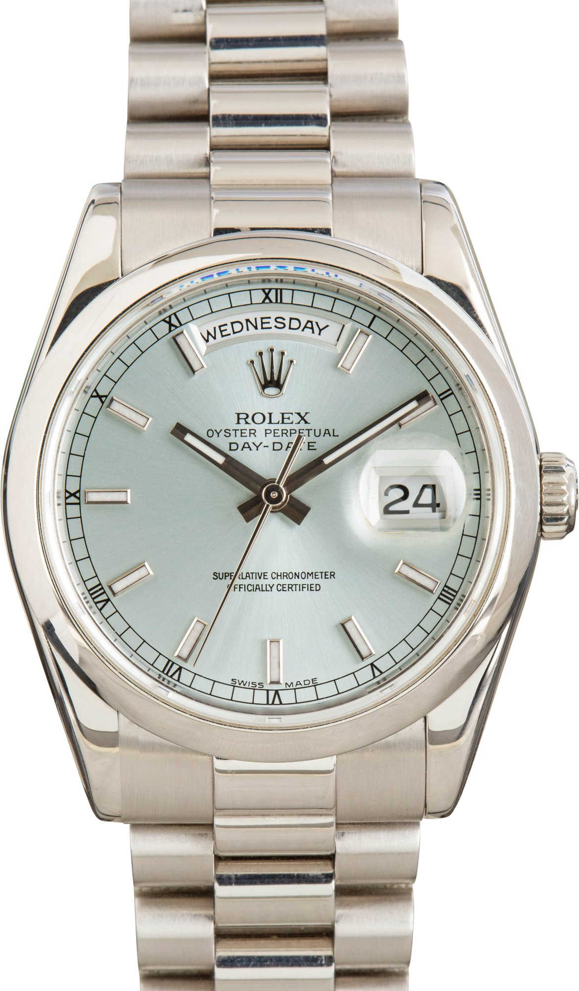 Rolex Day-Date 36 Ref 118206 Ice Blue Dial