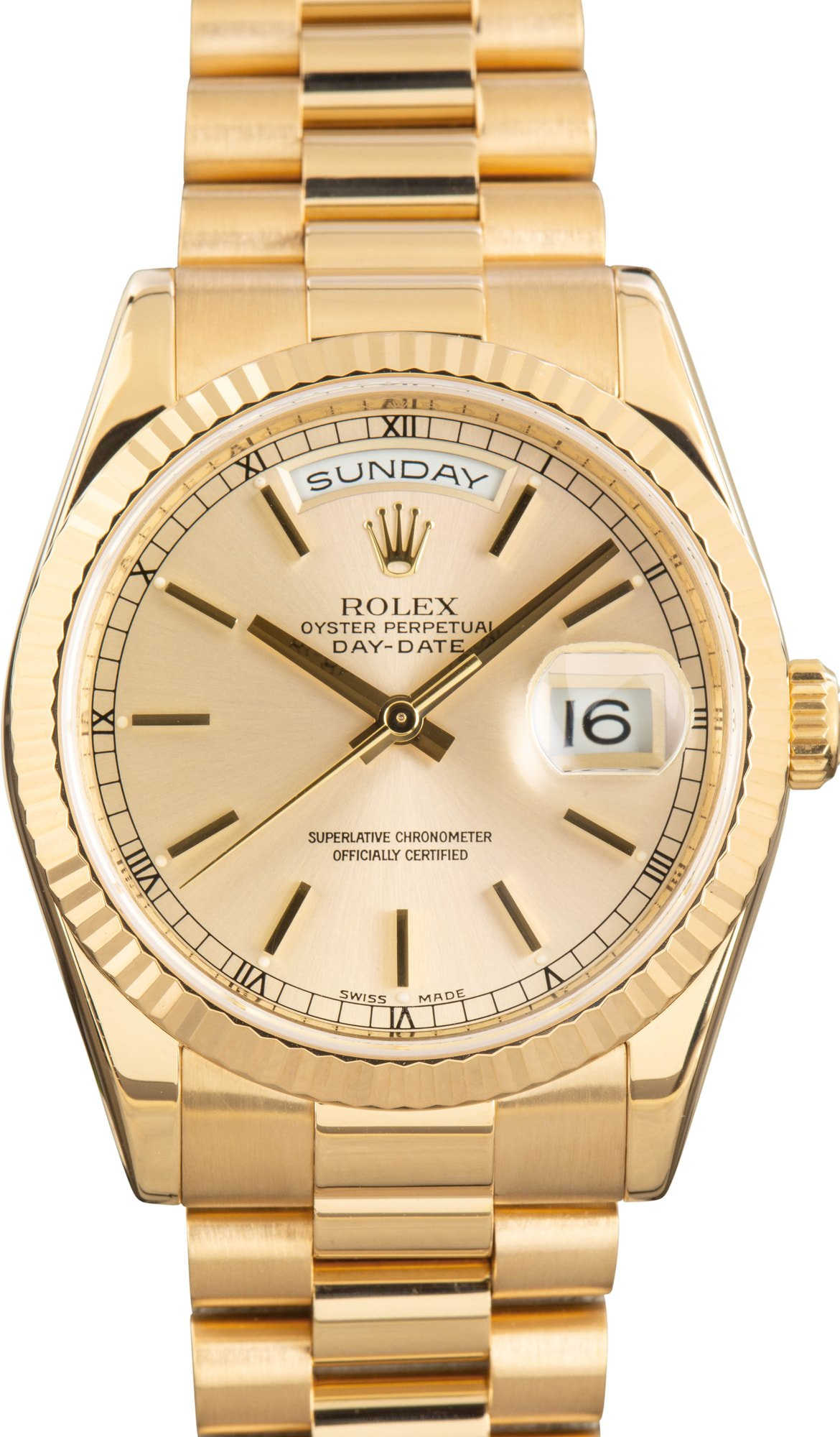 Used Rolex Day-Date Ref 118238 Champagne Index Dial