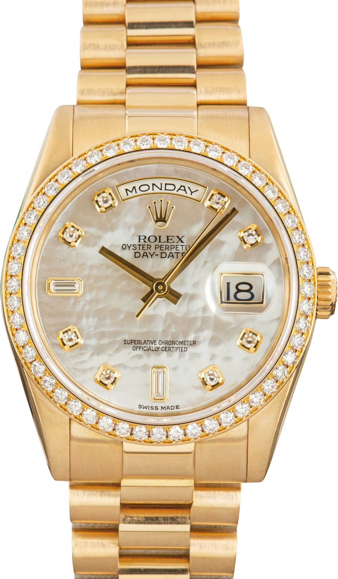 Rolex Day-Date 36 Yellow Gold 118348 Mother of Pearl Dial