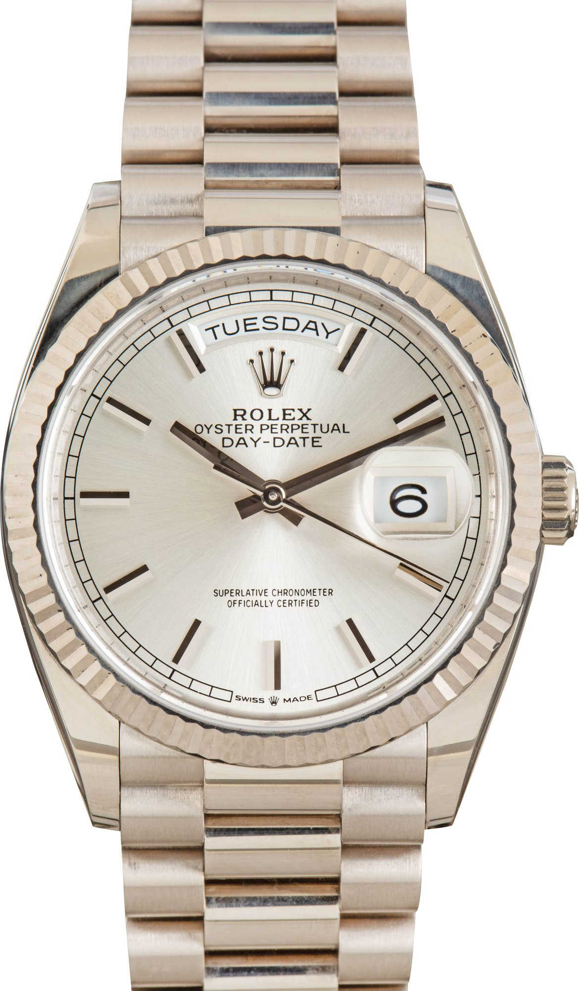 Rolex Day-Date 36 Ref 128239 Silver Dial