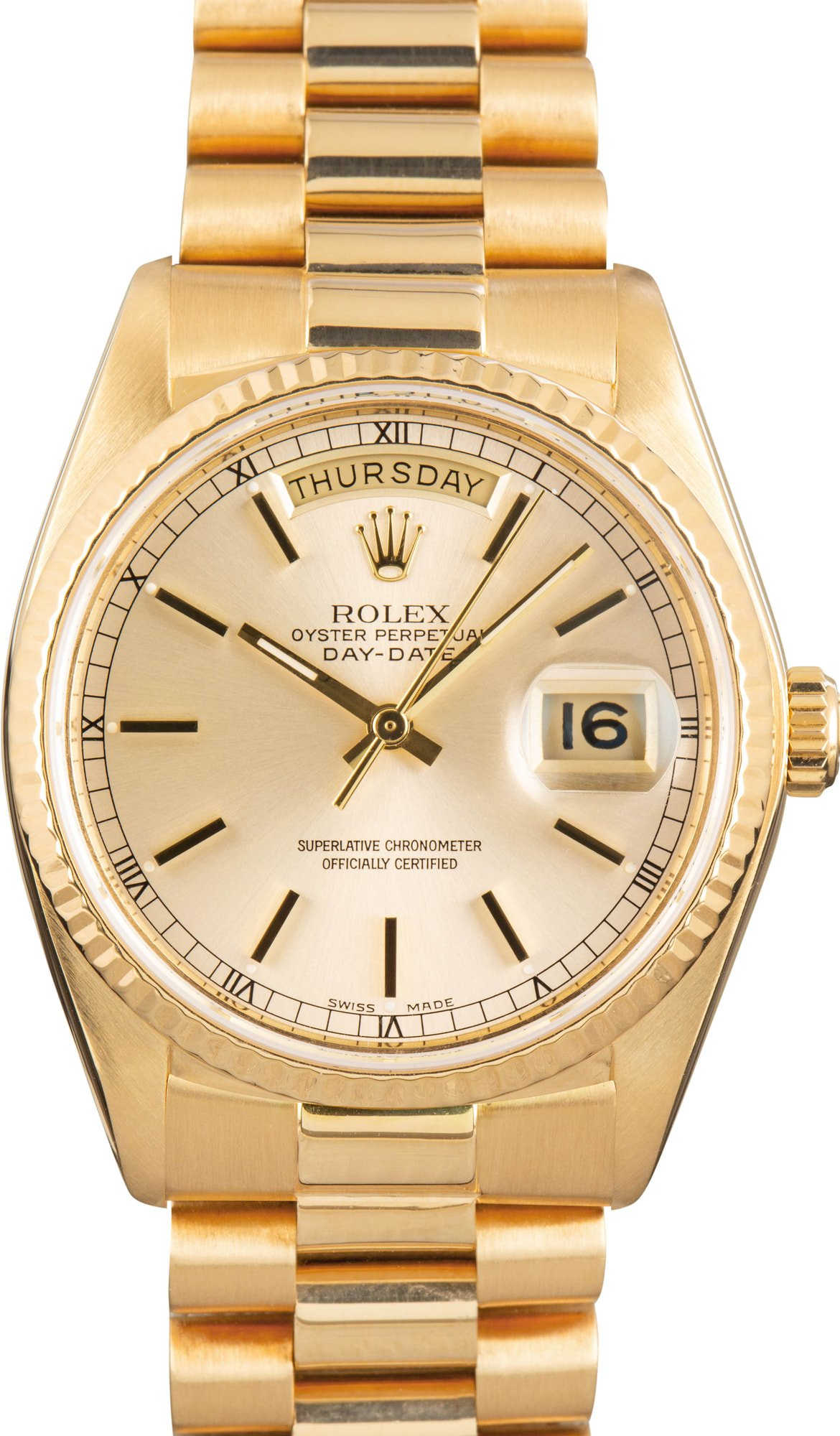 Pre-owned Rolex Day-Date Ref 18038 Champagne Dial