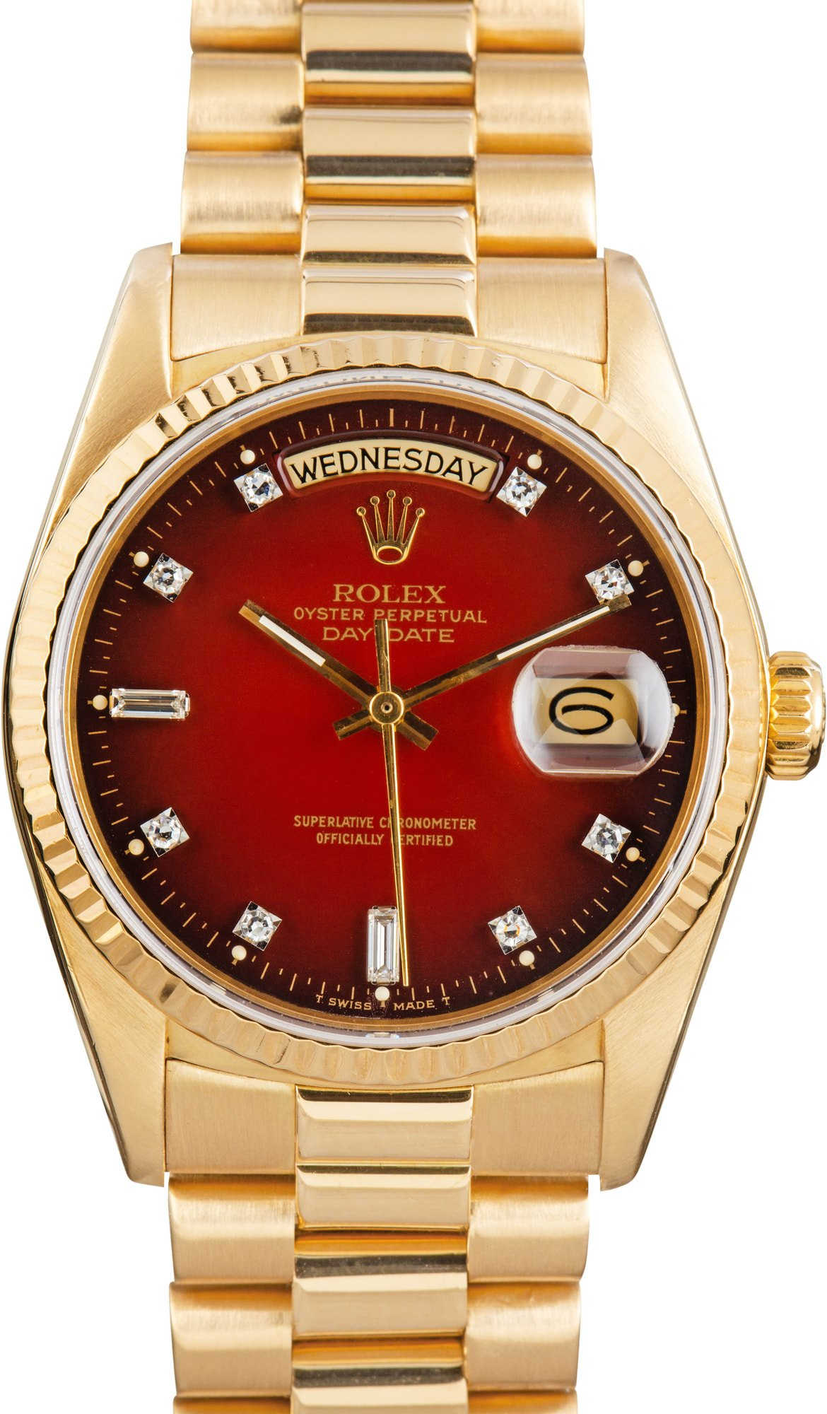 Rolex Day-Date 18038 Red Vignette Diamond Dial