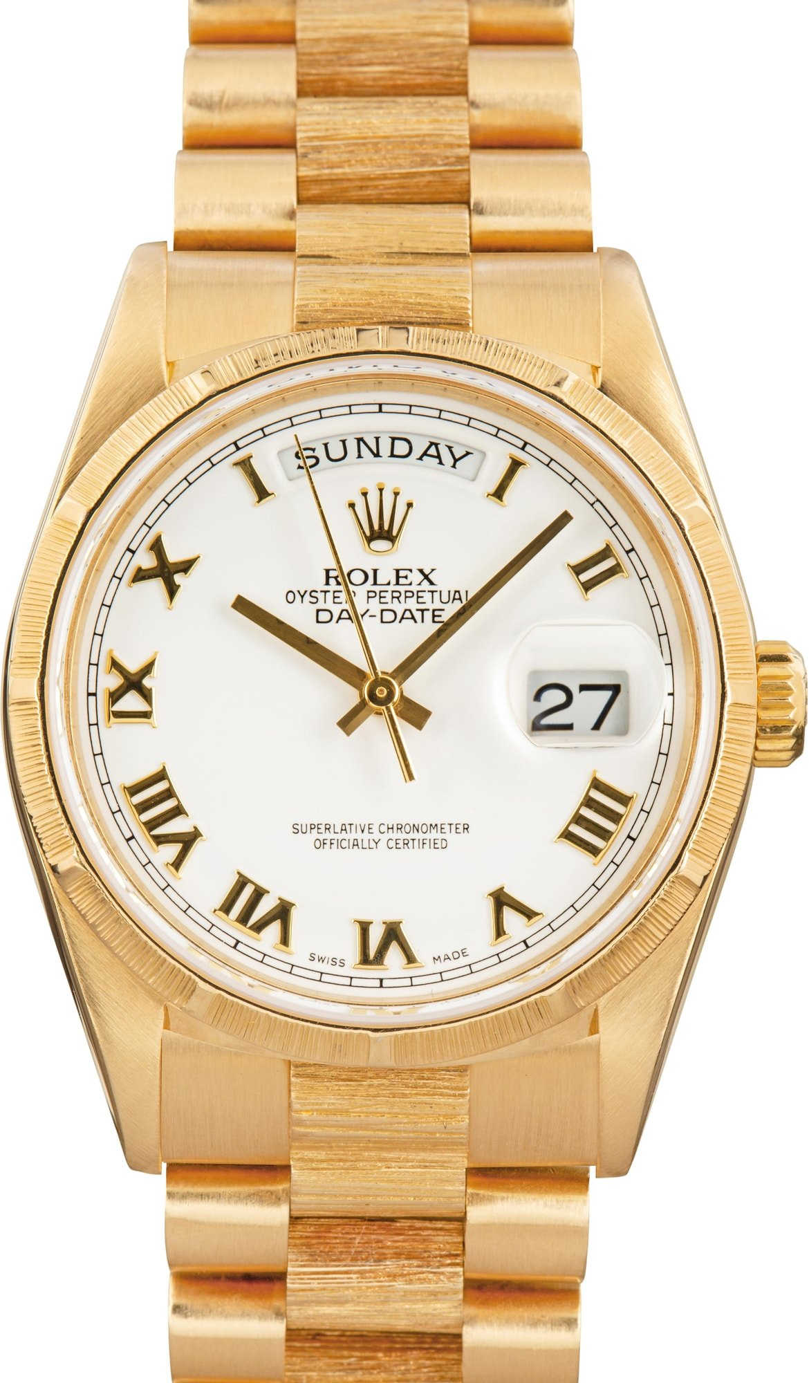Rolex Day-Date 36 Yellow Gold 18248 Barked Finish