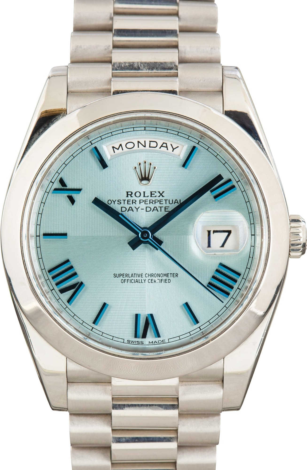Rolex Day-Date 40 Ref 228206 Ice Blue Quadrant Dial