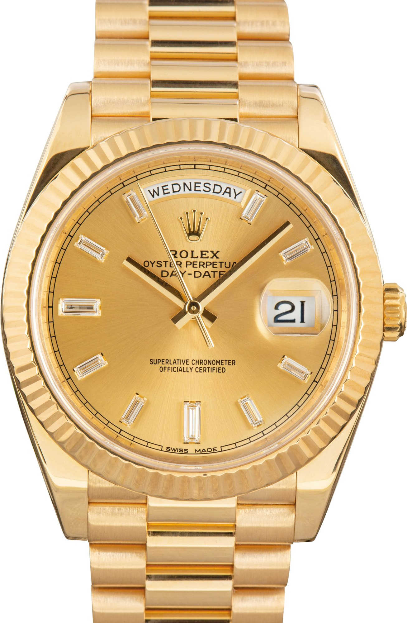 Rolex Day-Date 40 Ref 228238 Baguette Diamond Dial