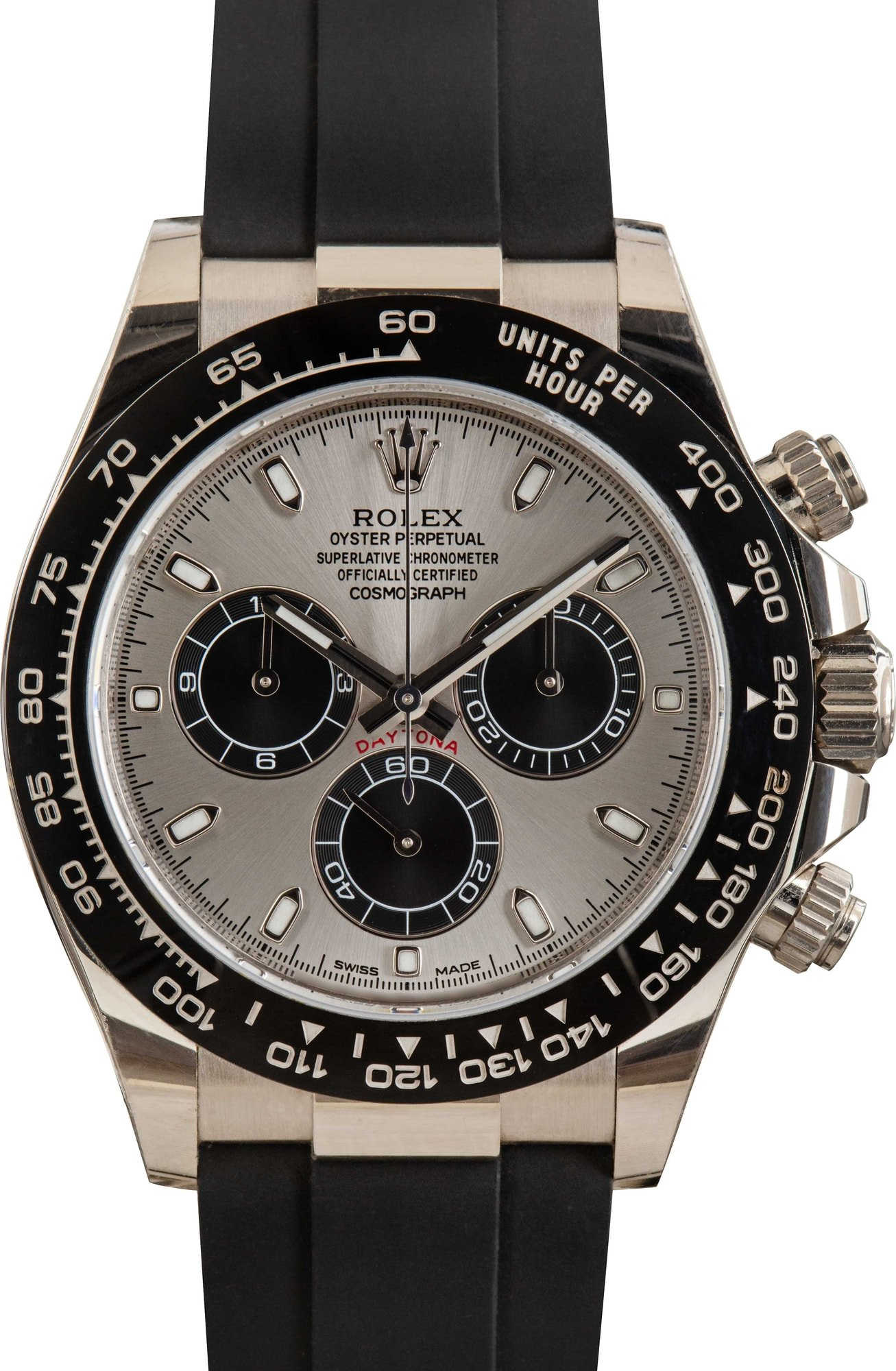 Rolex Daytona 116519 White Gold on Oysterflex