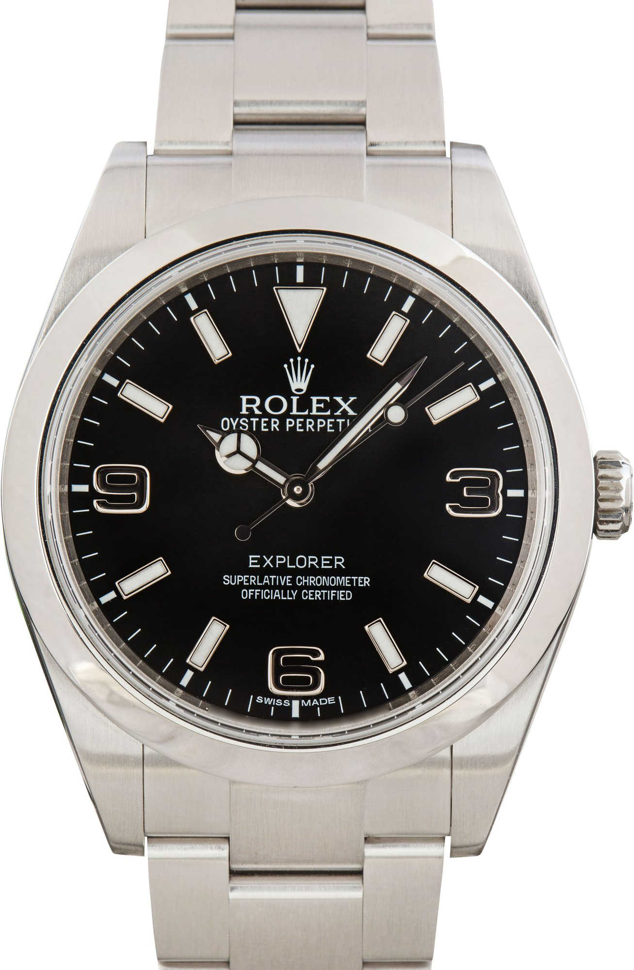 Pre-owned Rolex Explorer 214270 Black MK I Dial