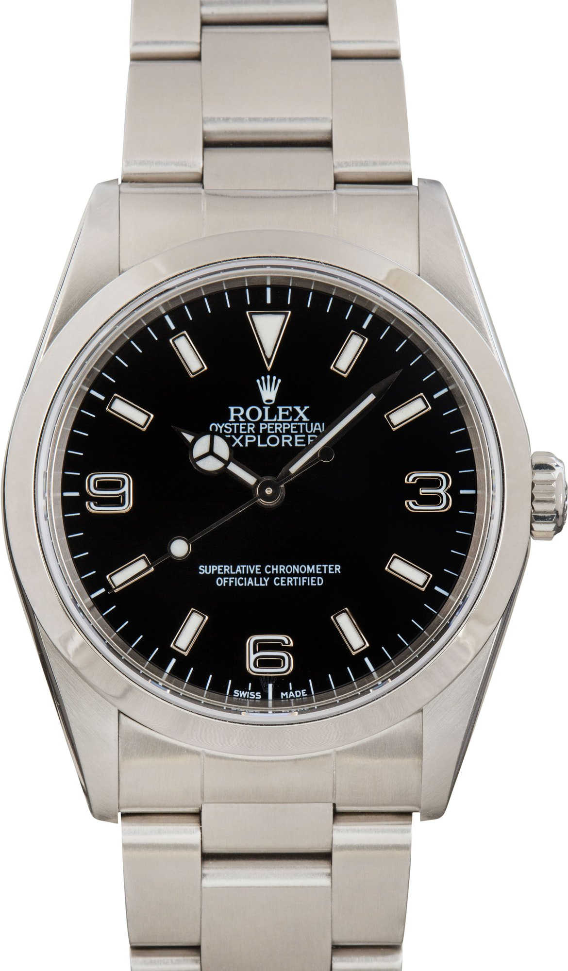 Pre-owned Rolex Explorer Ref 14270 Smooth Bezel