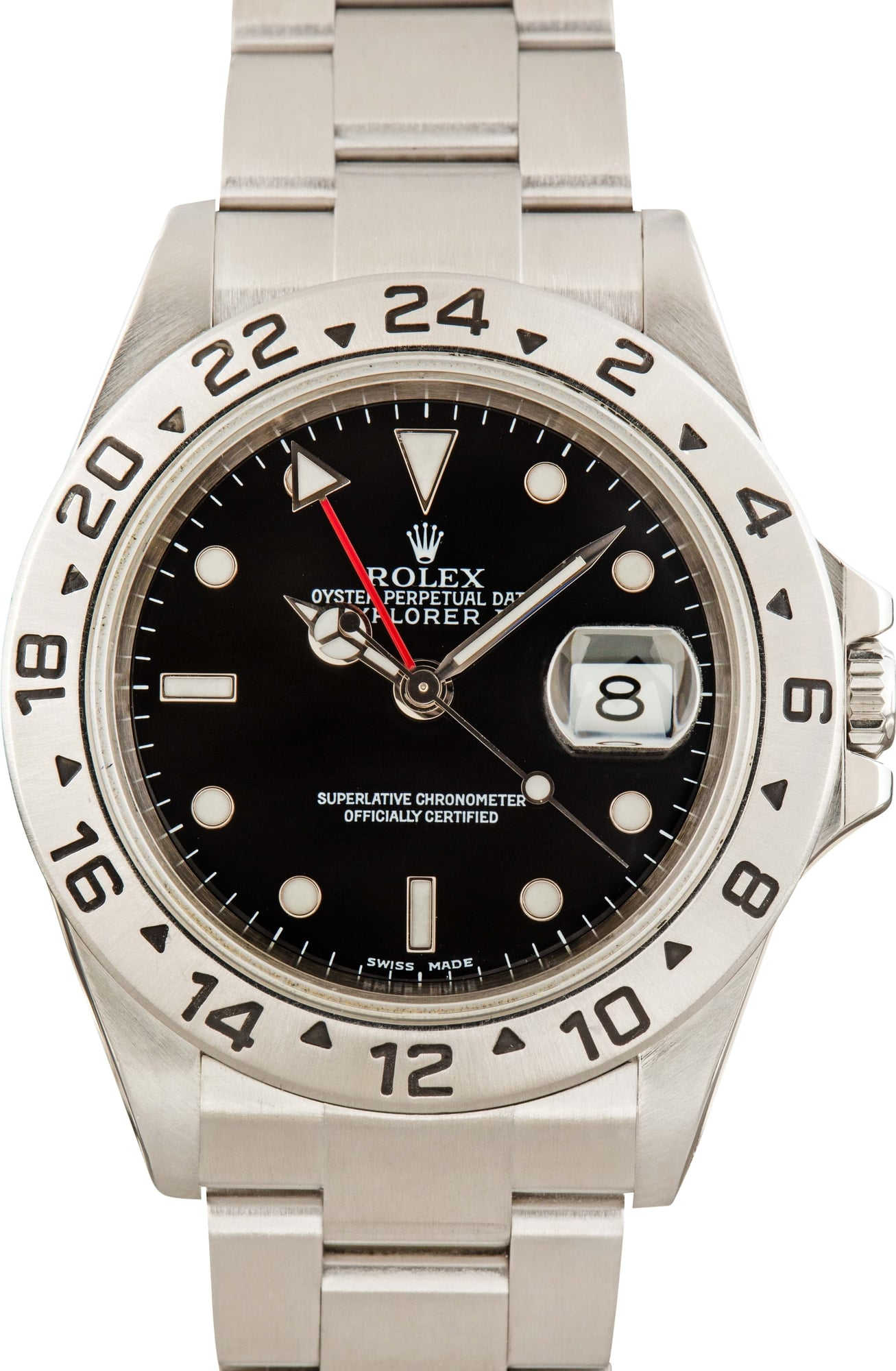 Used Black Dial Rolex Explorer II Ref 16570 Stainless Steel