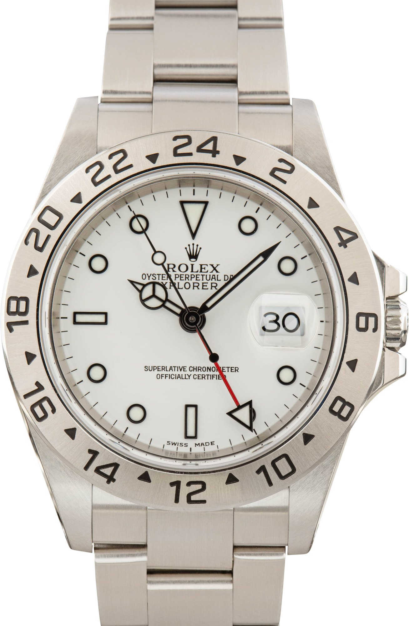 Pre-owned Rolex Explorer II Ref 16570 White Dial