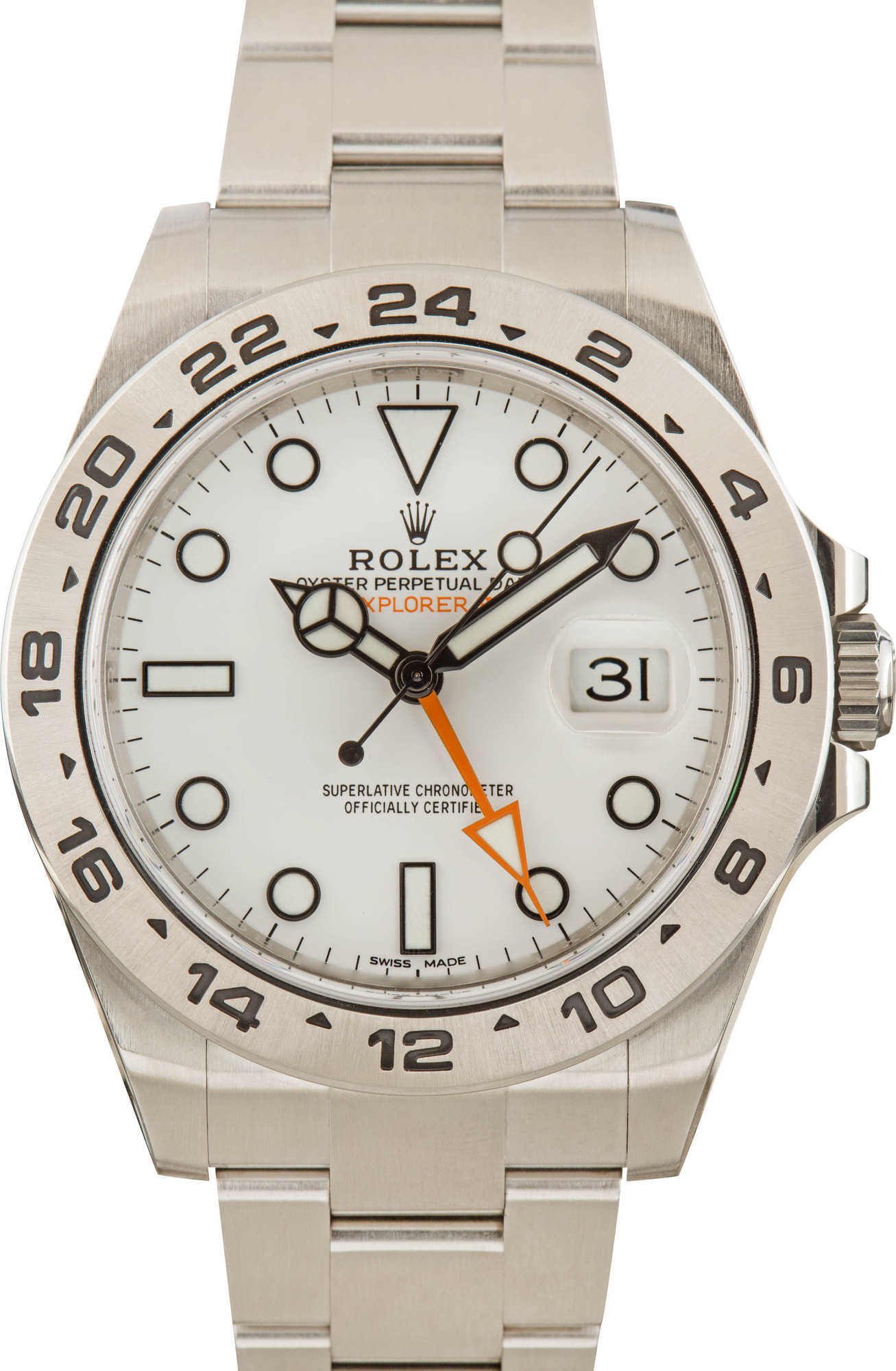 Pre-owned Rolex Explorer II 216570 White Polar Dial