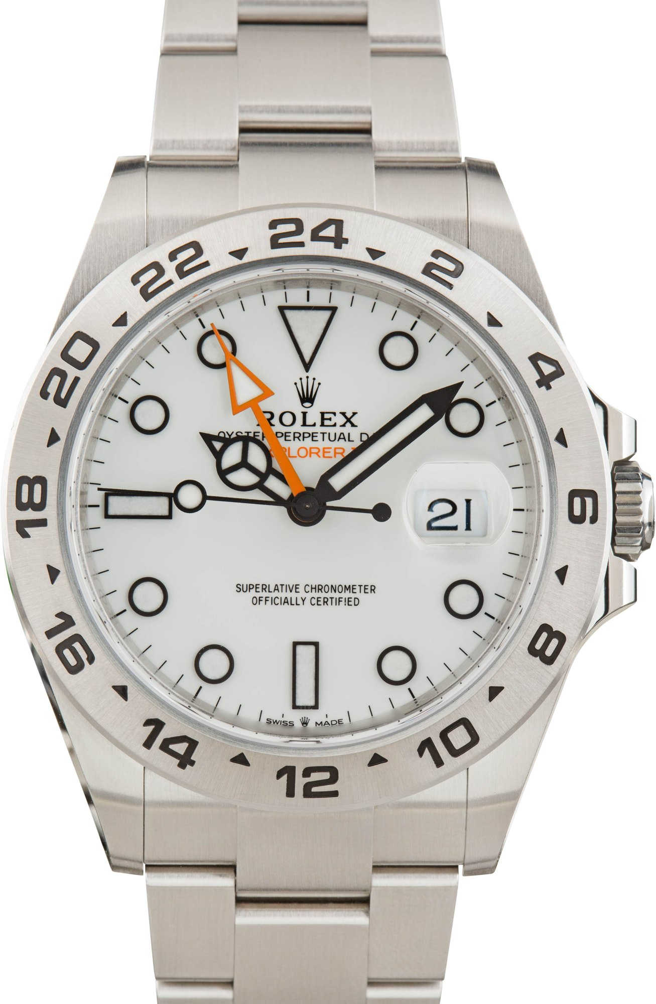 Pre-owned Rolex Explorer II ref 226570 White Polar Dial