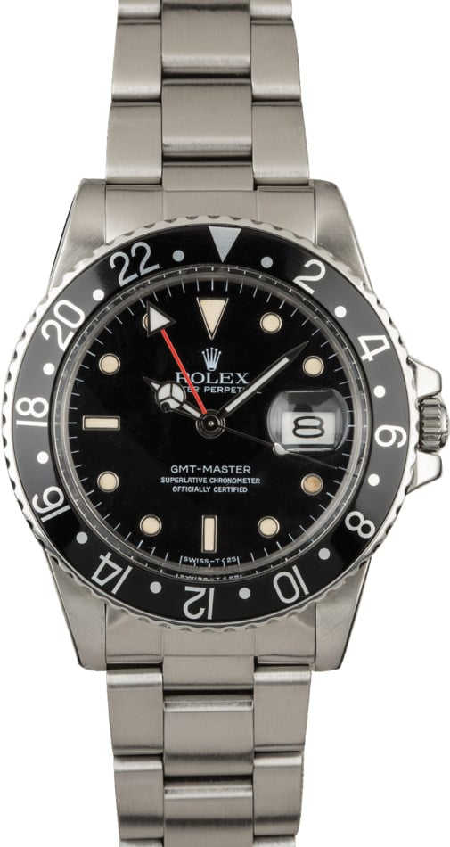 Used Rolex GMT-Master 16750 Black Tritium Dial