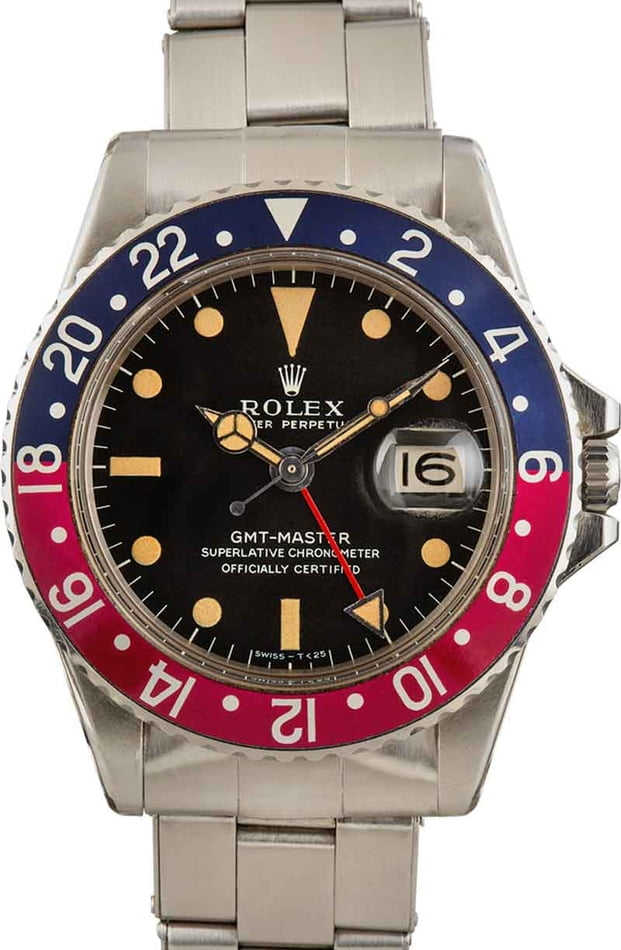 Vintage Rolex GMT-Master 1675 Stainless Steel Oyster
