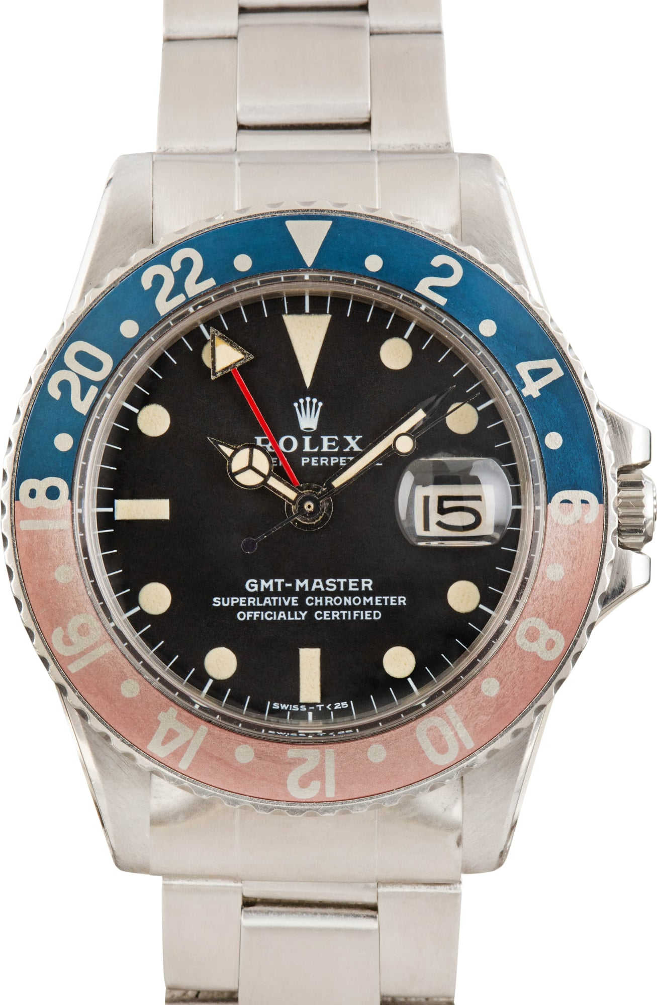 Vintage Rolex GMT-Master Ref 1675 Pepsi Bezel Insert