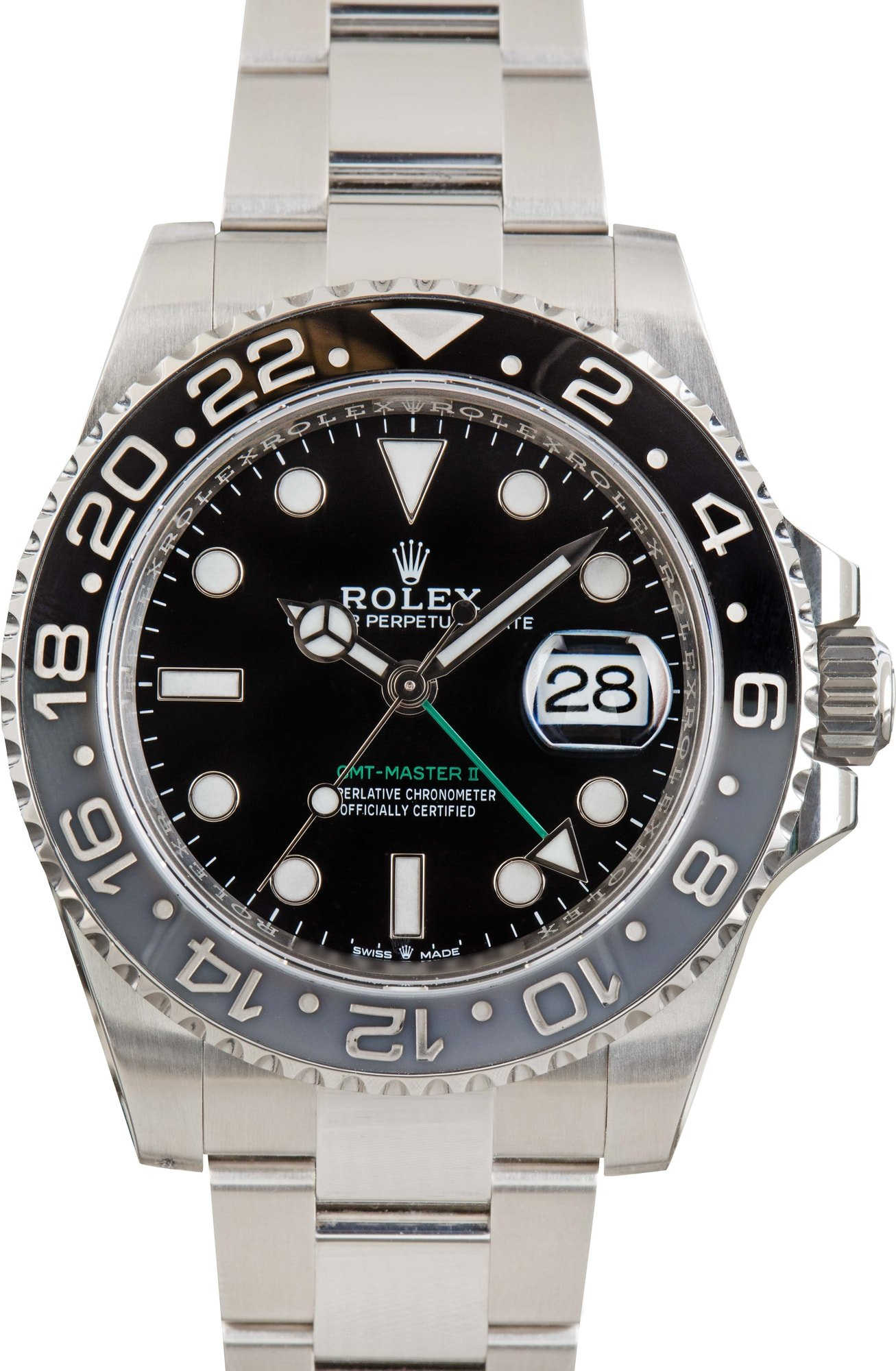 Pre-owned Rolex GMT-Master II ref 126710GRNR Stainless Steel