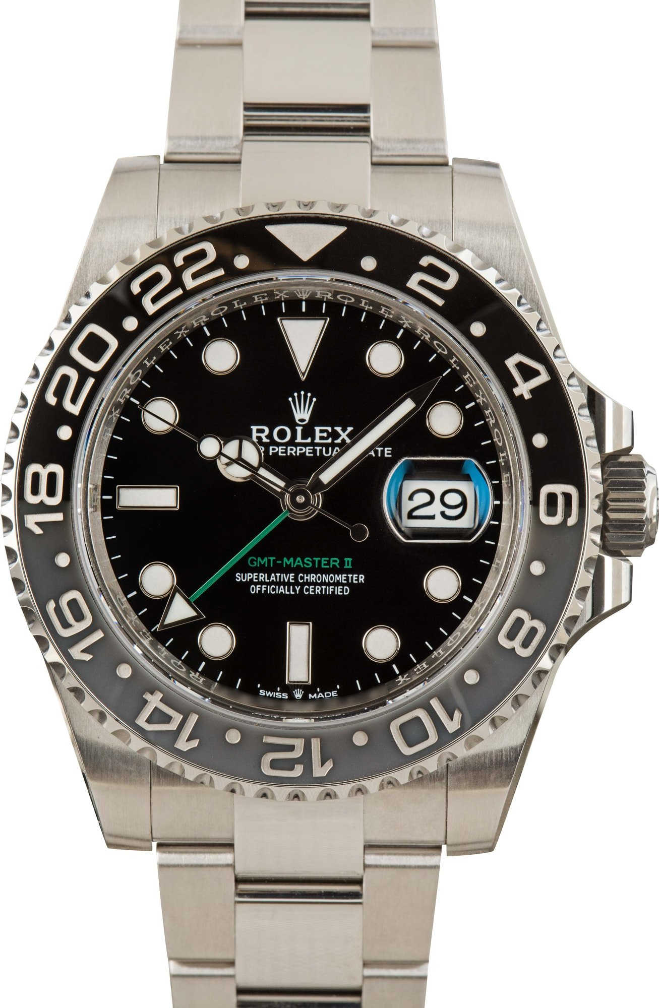Used Rolex GMT-Master II ref 126710GRNR Oyster Band