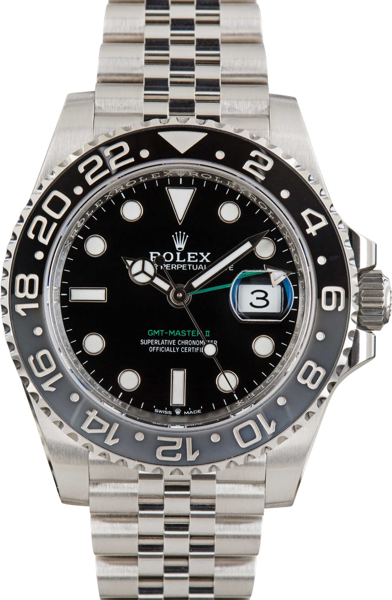 Rolex GMT-Master II Bruce Wayne 126710GRNR Jubilee Band