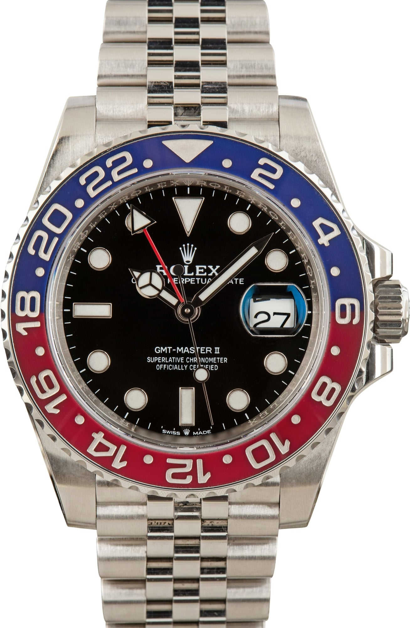 Men's Rolex GMT-Master II Pepsi 126710BLRO Jubilee Bracelet
