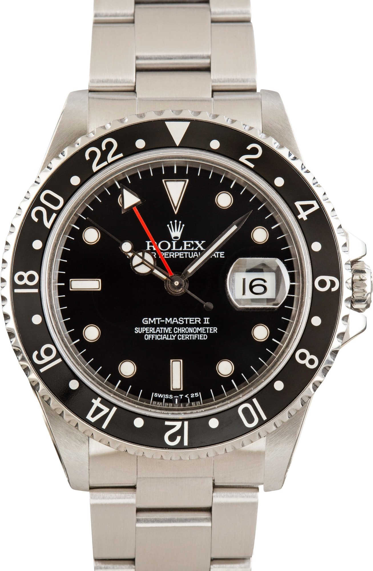 Pre-owned Rolex GMT-Master II 16710 Black Dial