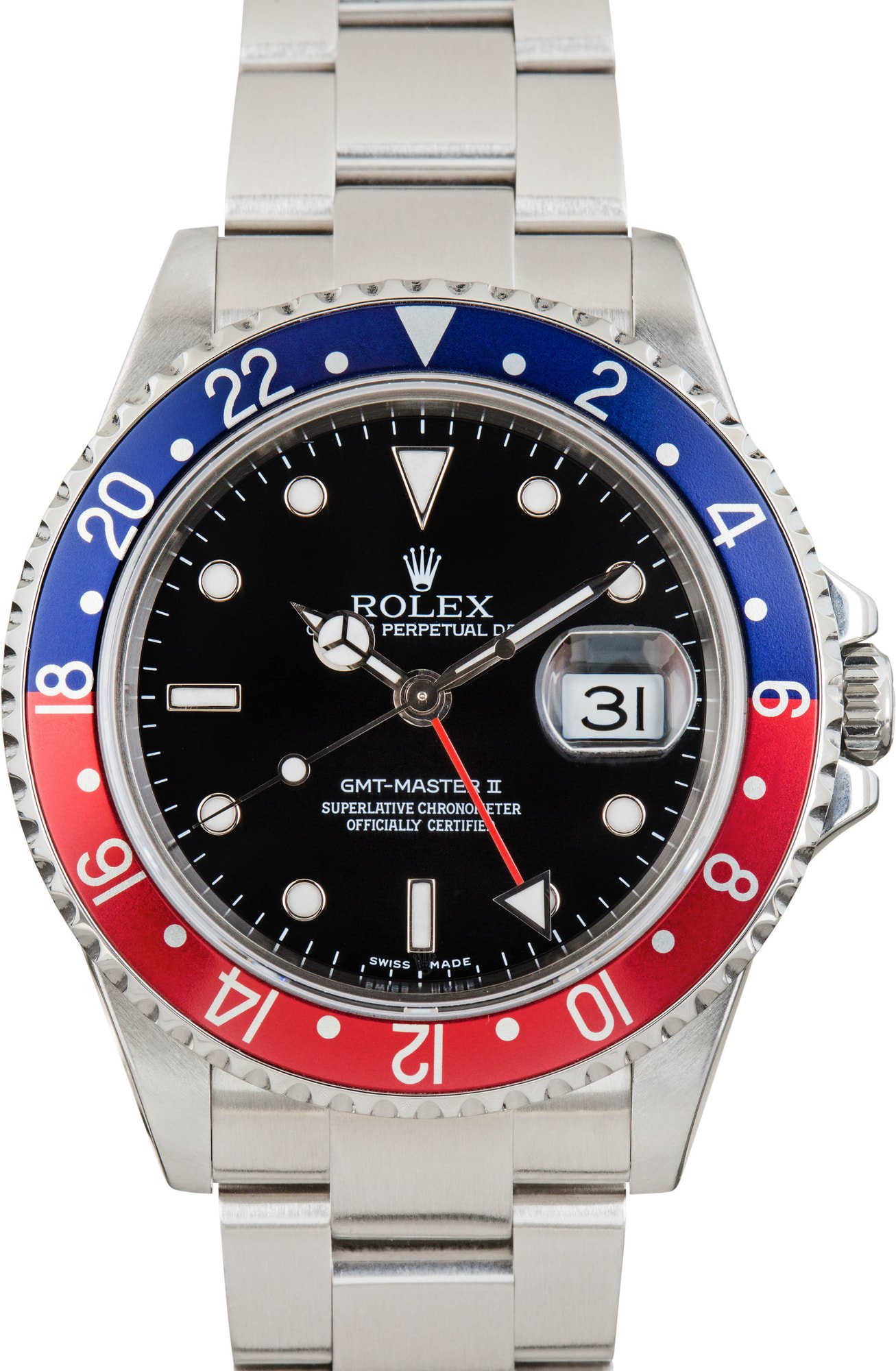 Pre-Owned Rolex GMT-Master II ref 16710 Black Dial
