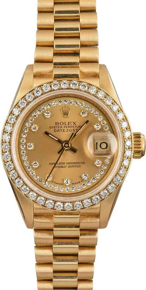 Ladies Rolex President 69178 Diamond Dial
