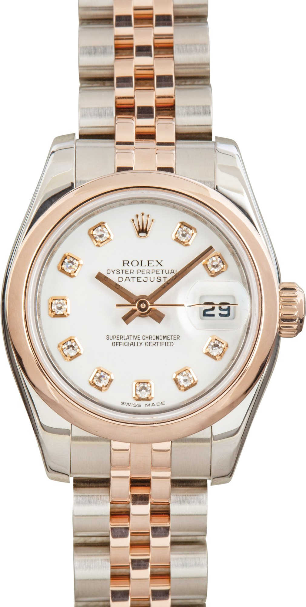 Ladies Rolex Datejust Ref 179161 White Diamond Dial