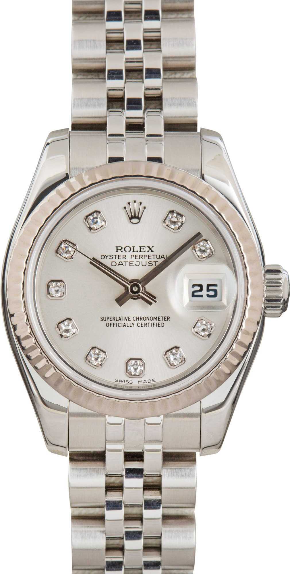 Rolex Lady Datejust 179174 Silver Diamond Dial