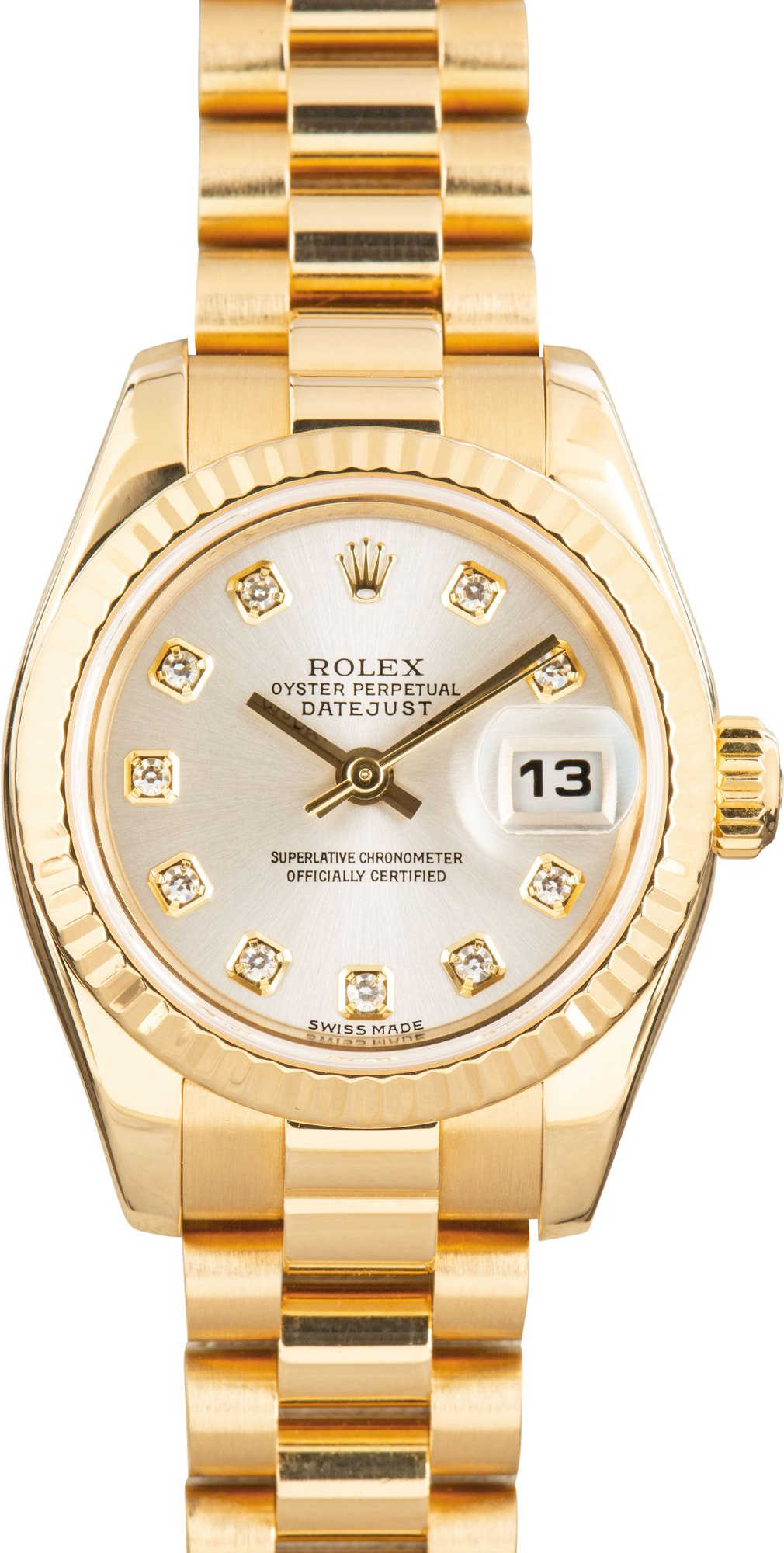 Rolex Datejust ref 179178 Silver Diamond Dial