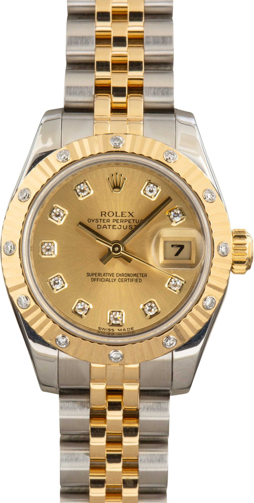 Ladies Rolex Datejust 179313 Champagne Diamond Dial
