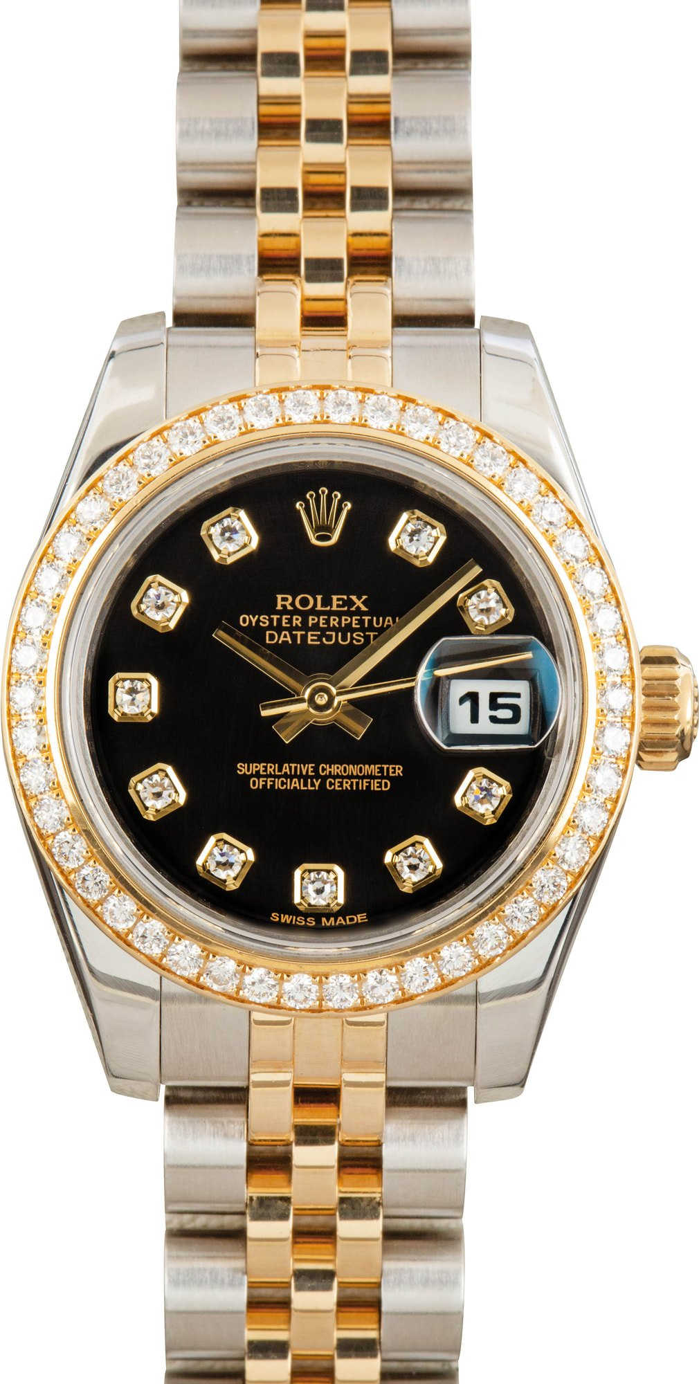 Ladies Rolex Datejust 179383 Black Diamond Dial