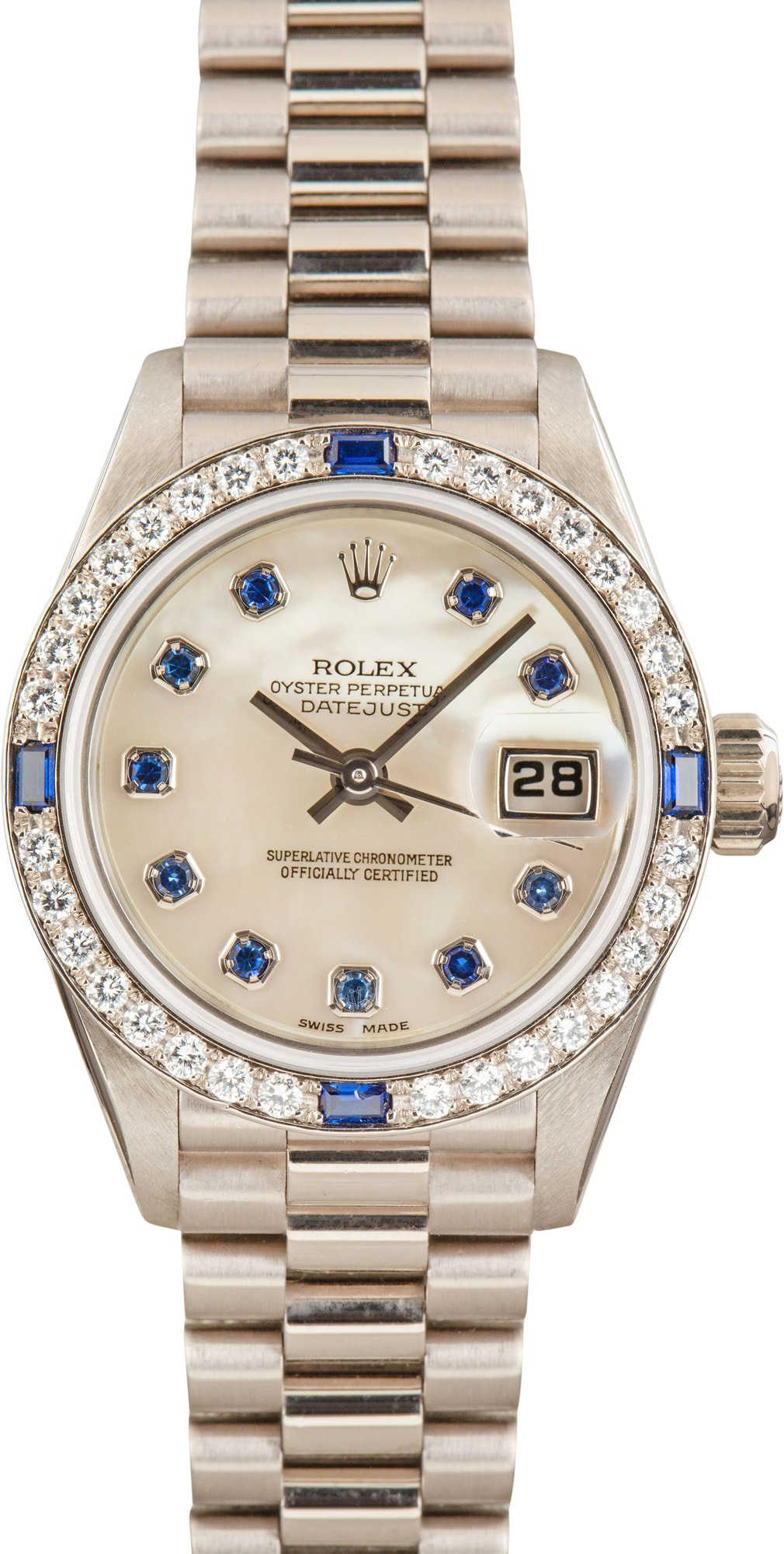 Ladies Rolex Datejust 69089 18k White Gold President