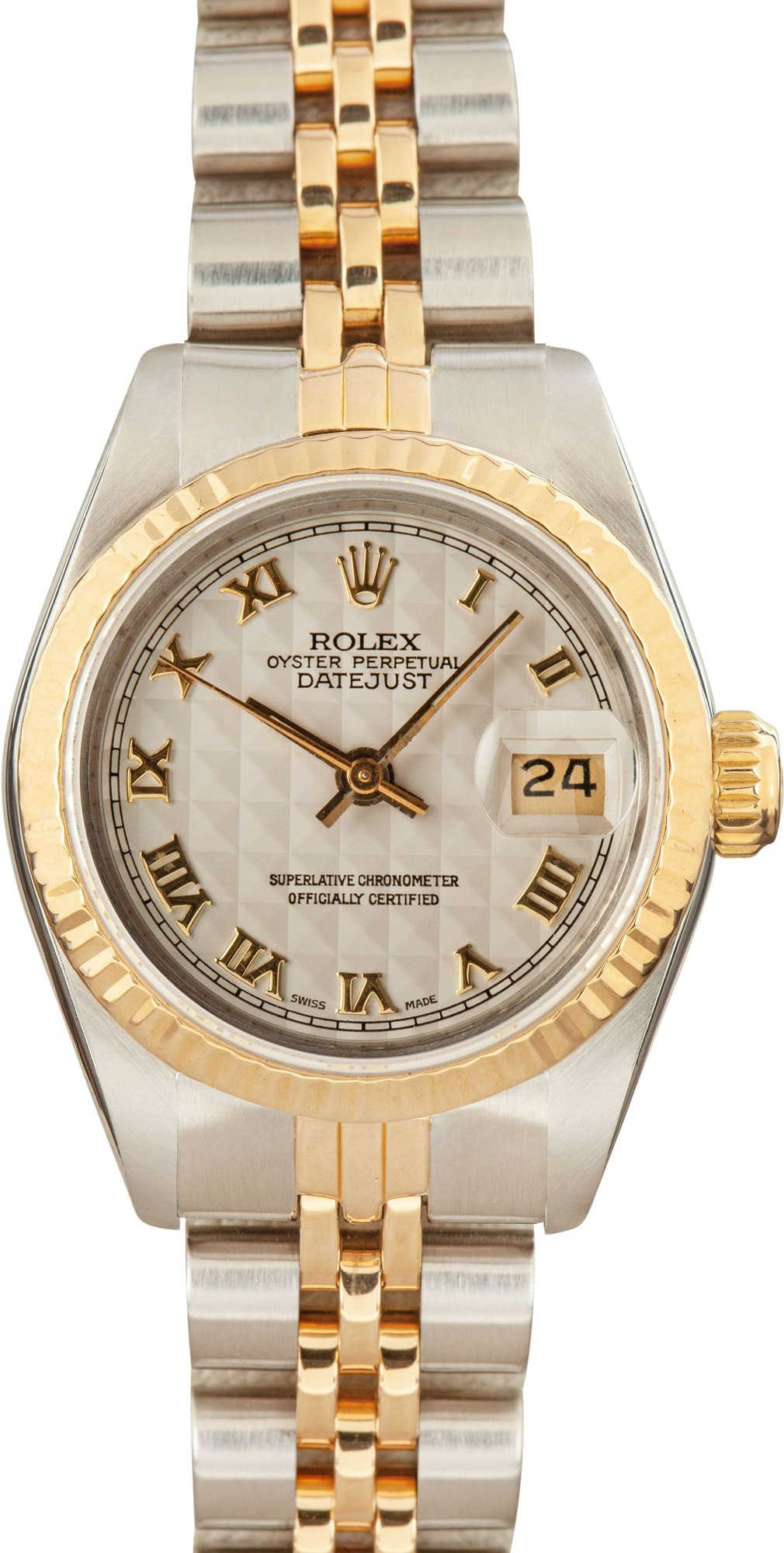 Ladies Rolex Datejust 69173 Ivory Pyramid Dial