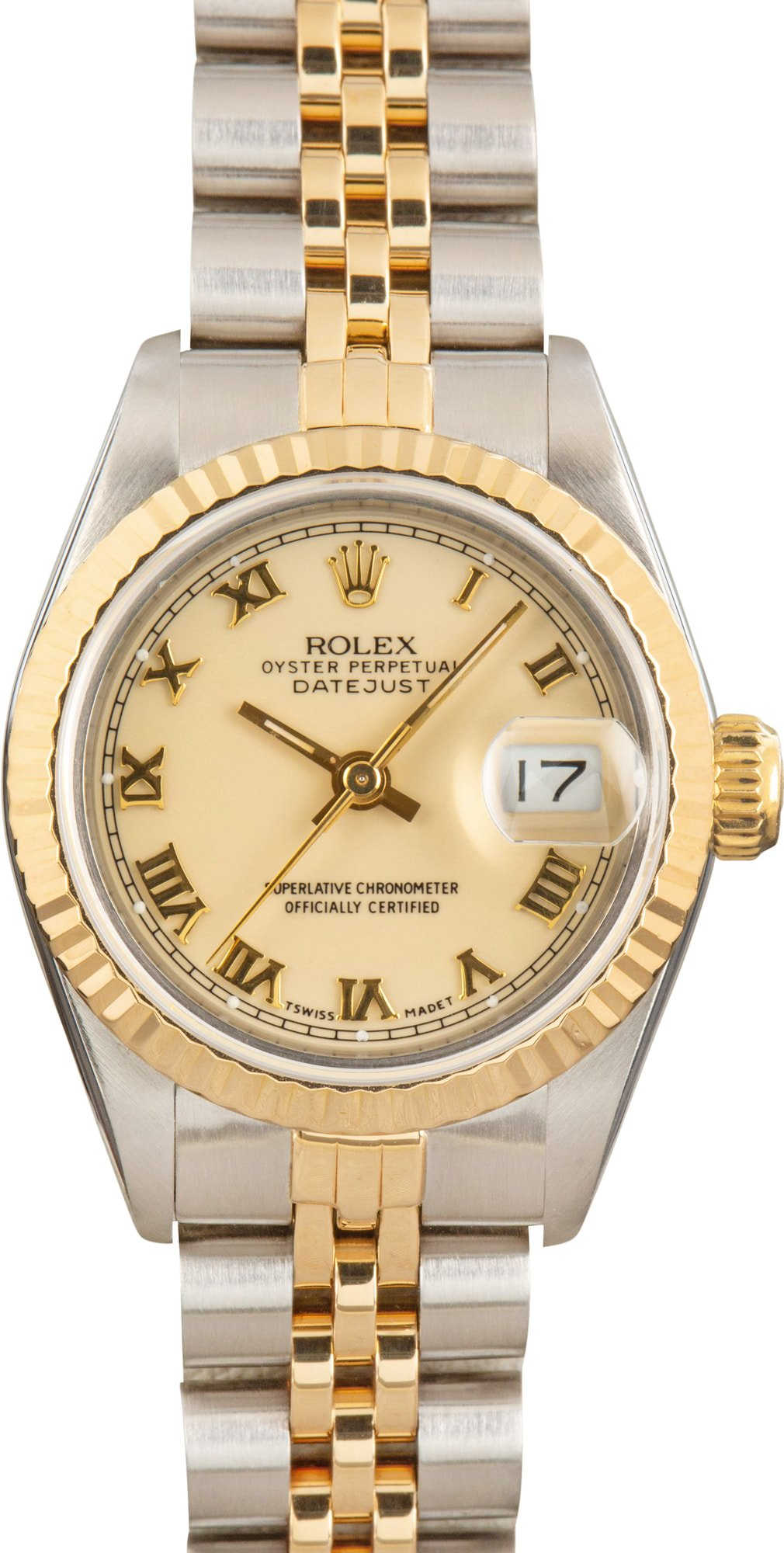Ladies Rolex Datejust 69173 Ivory Roman Dial