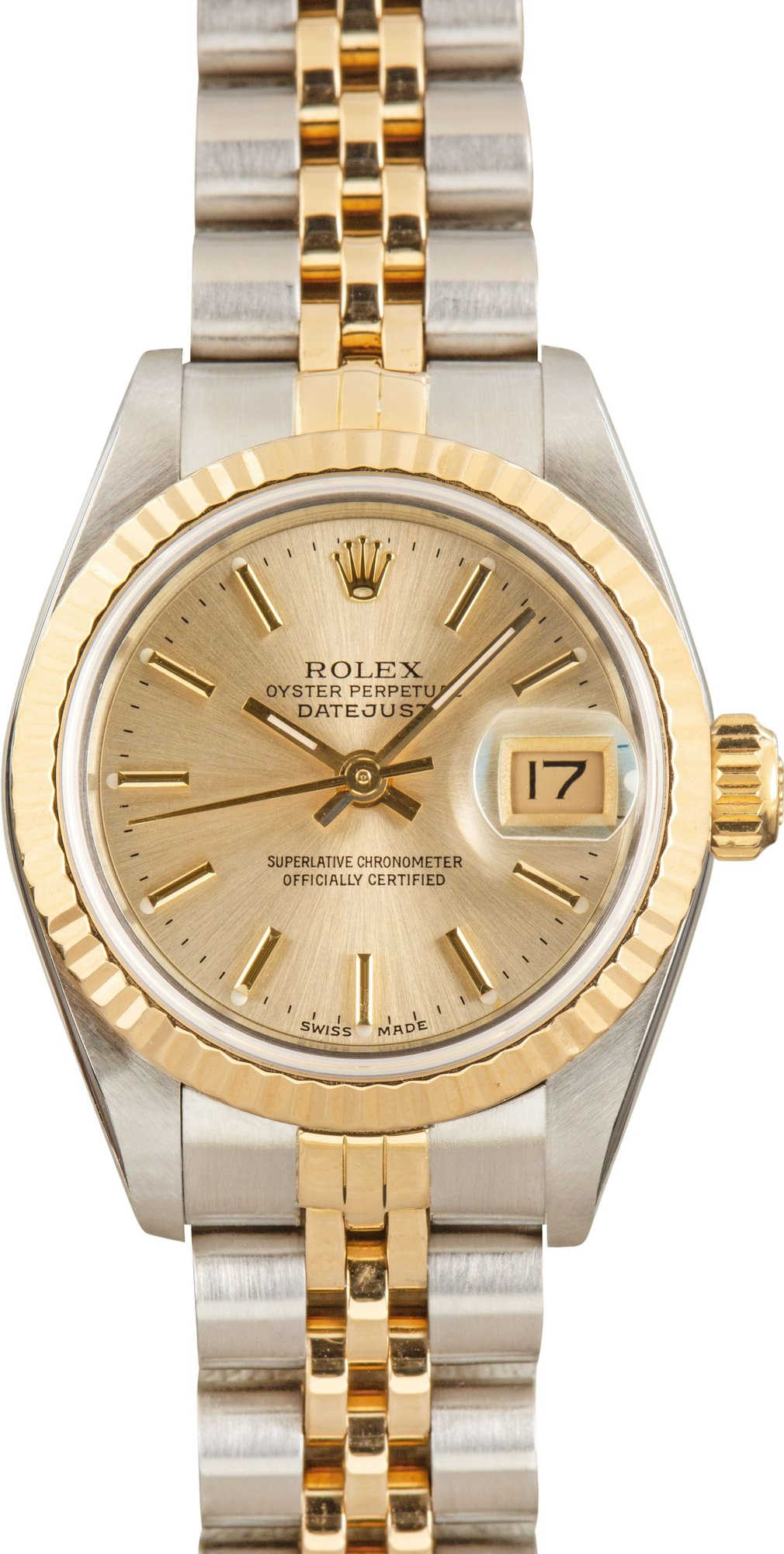 Ladies Rolex Datejust Champagne Dial 69173 Two Tone