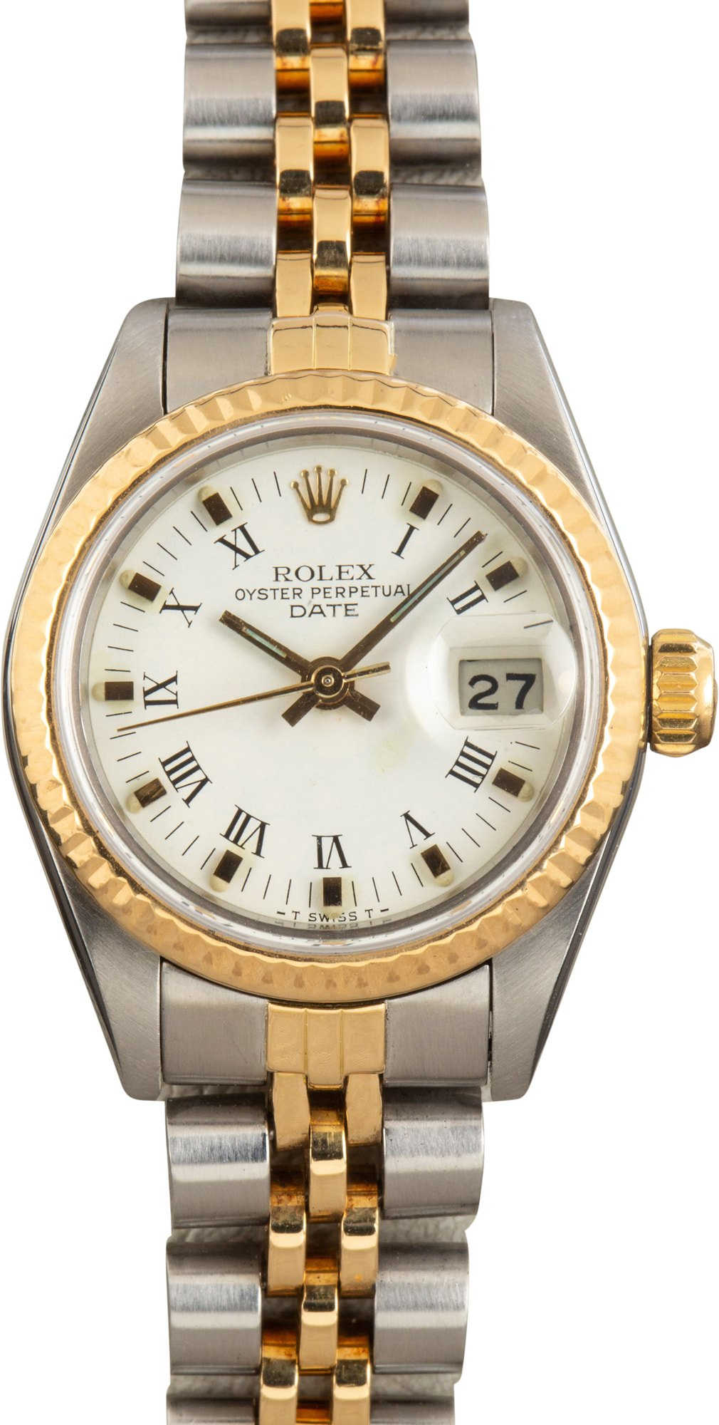 Pre-owned Rolex Ladies Date 69173 White Dial