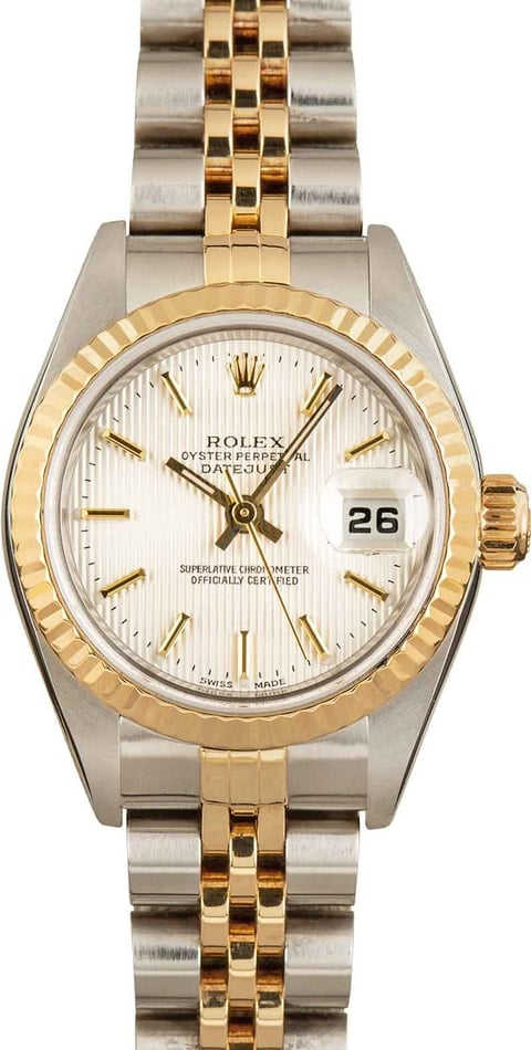 Rolex Datejust 79173 Silver Tapestry Dial