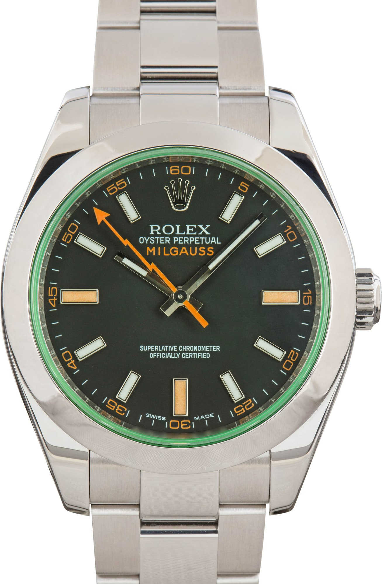 Pre-owned Rolex Milgauss Green Anniversary 116400V