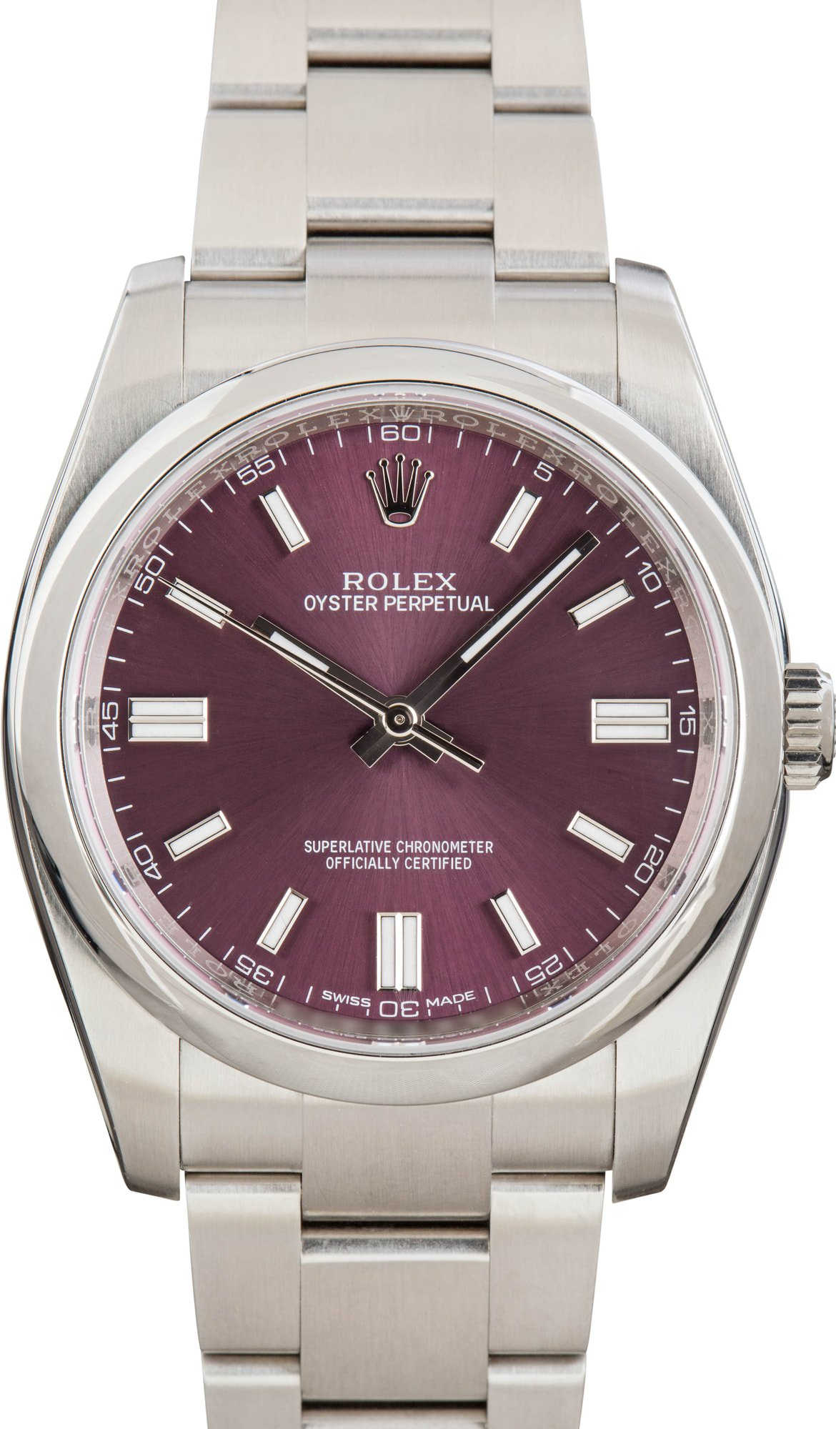 Rolex Oyster Perpetual 116000 Red Grape Dial