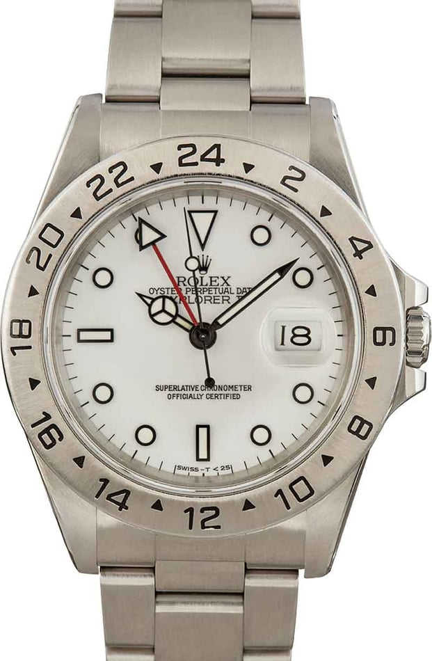 Rolex Explorer II 16570 Mens White Dial