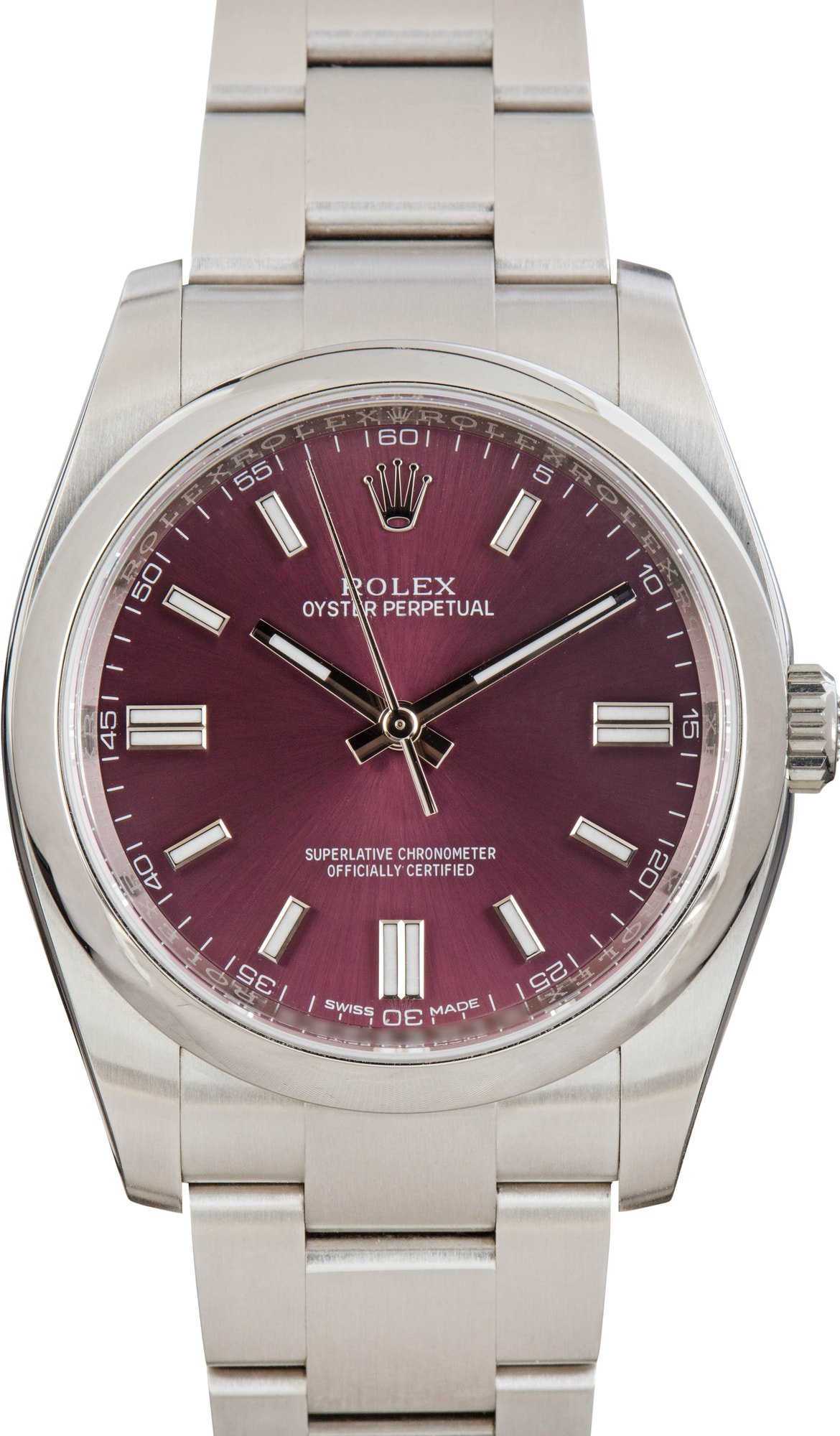 Rolex Oyster Perpetual Ref 116000 Red Grape Dial