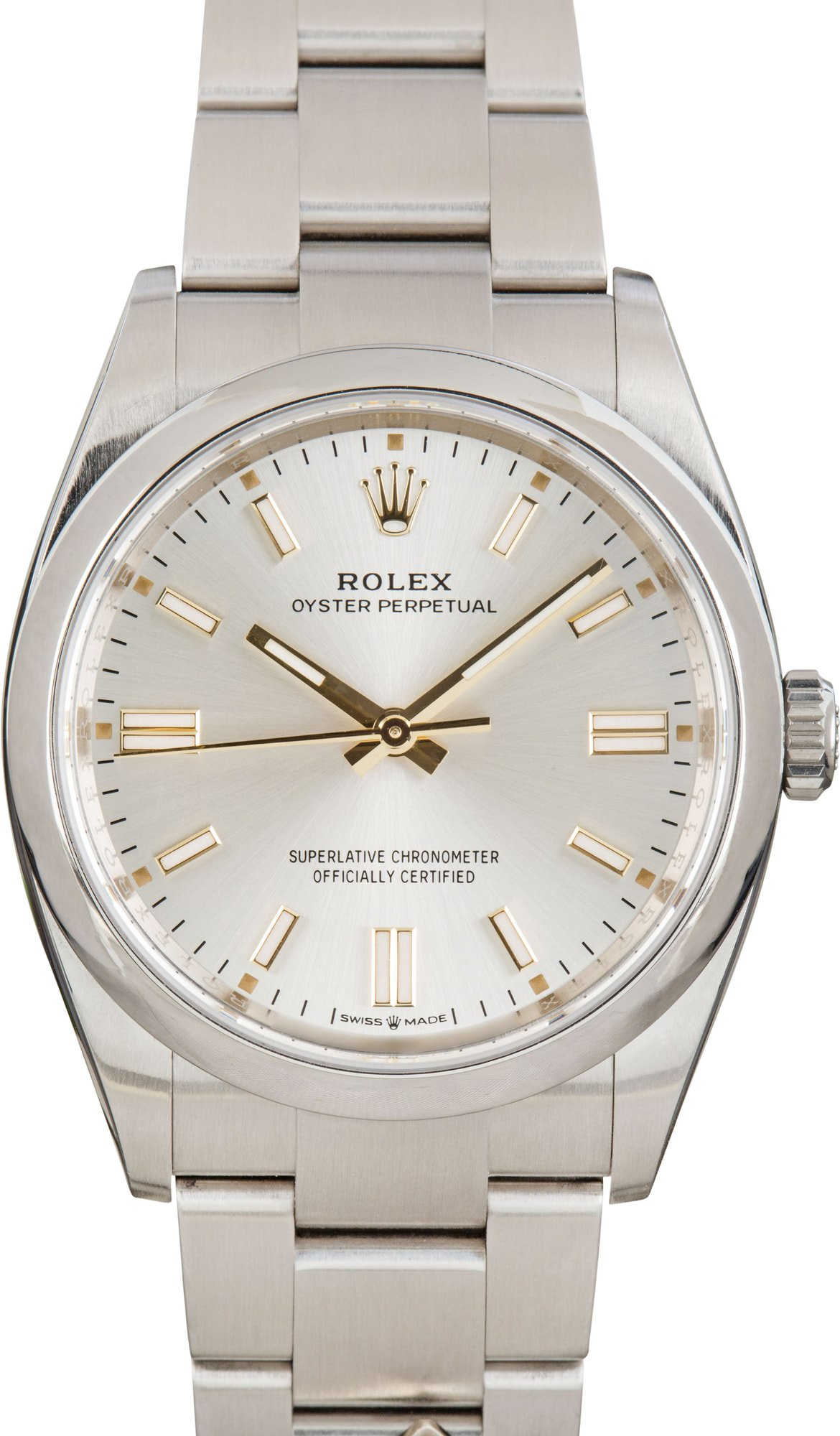 Pre-owned Rolex Oyster Perpetual Ref 126000 Silver Dial