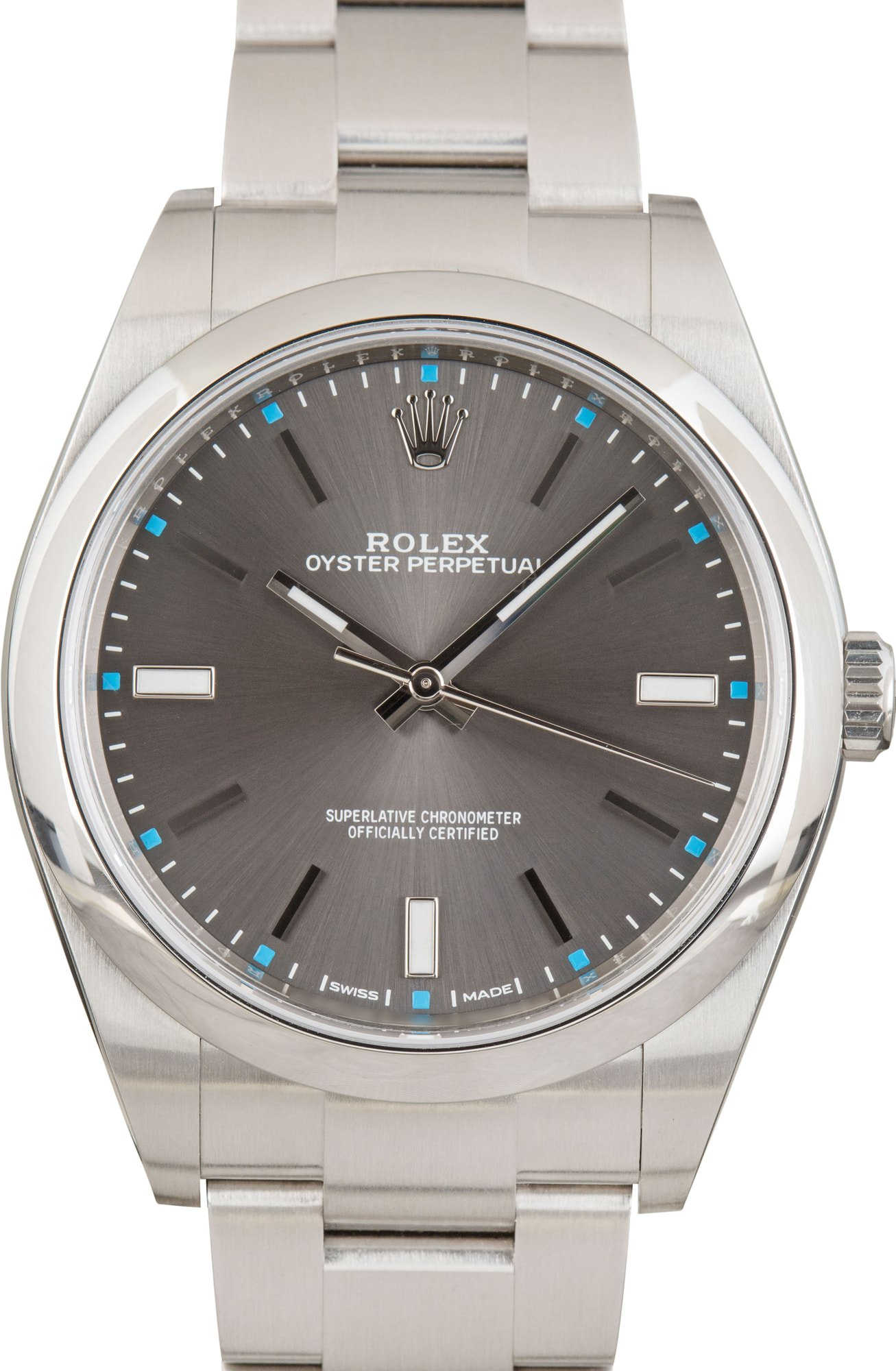 Rolex Oyster Perpetual 39 Ref 114300 Dark Rhodium Dial