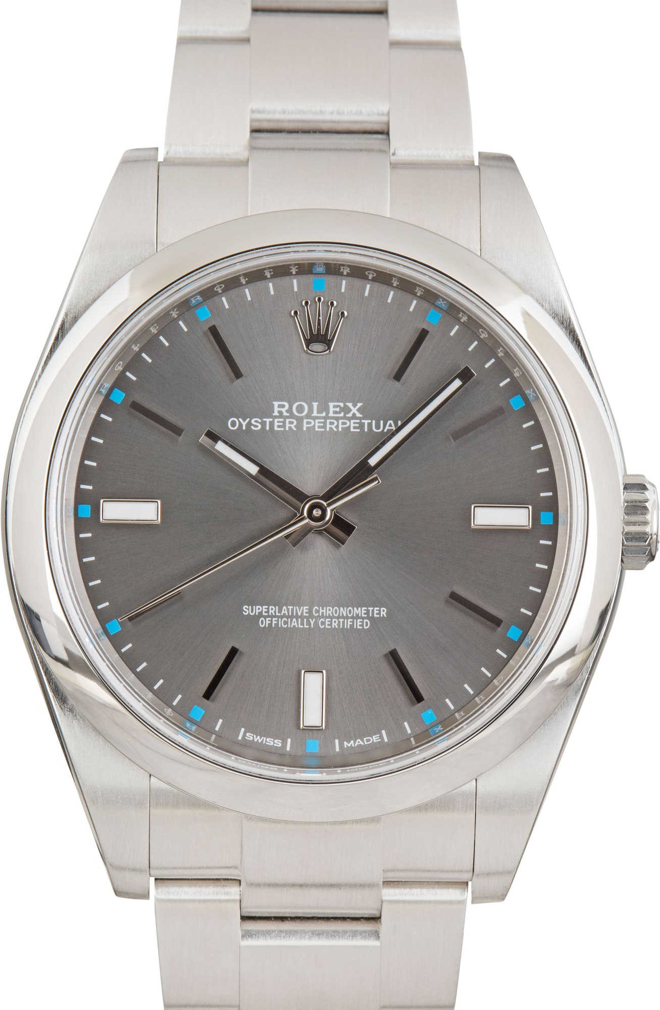 Rolex Oyster Perpetual Ref 114300 Dark Rhodium Dial