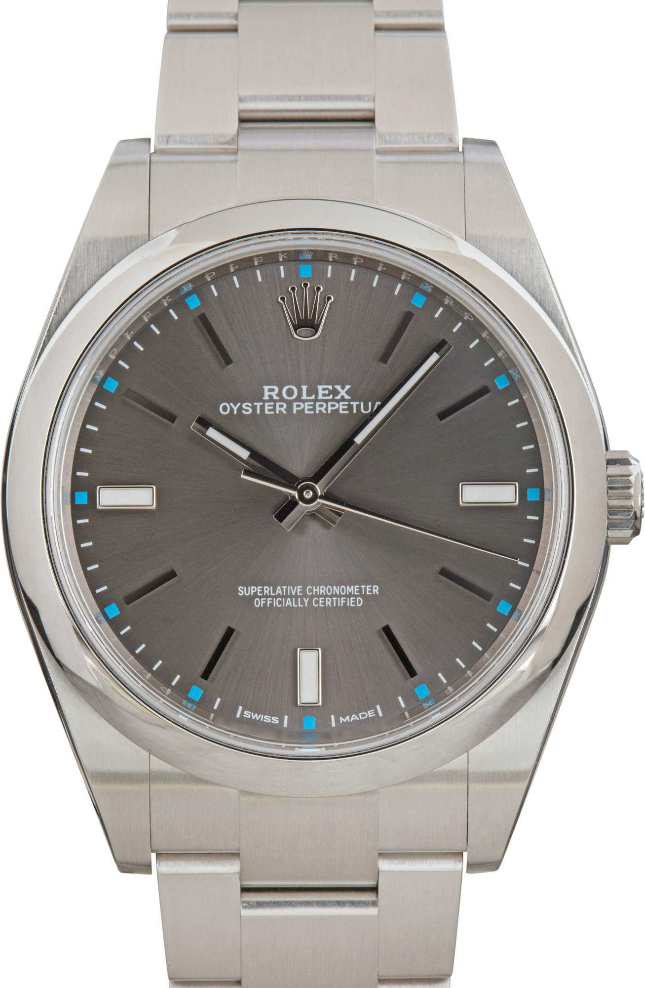 Pre-owned Rolex Oyster Perpetual Ref 114300 Rhodium Dial