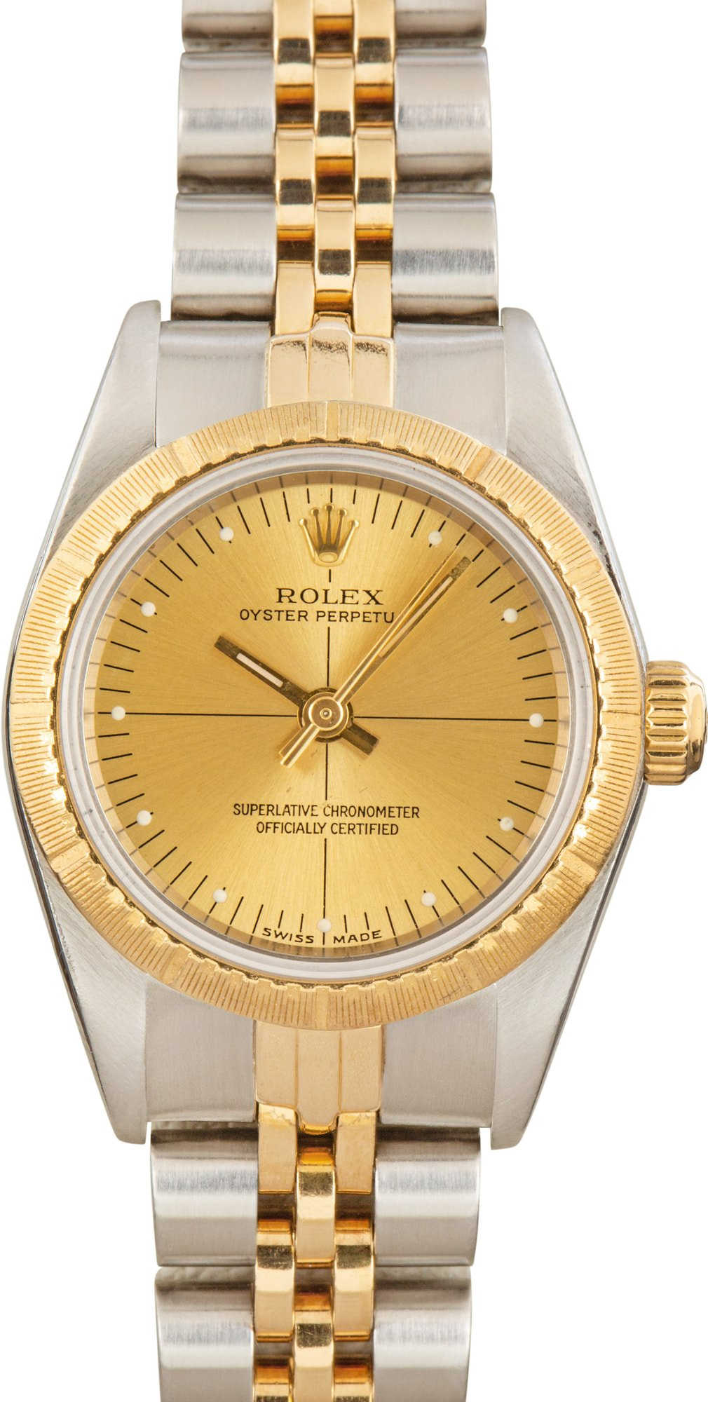 Ladies Rolex Oyster Perpetual 76243 Champagne Dial