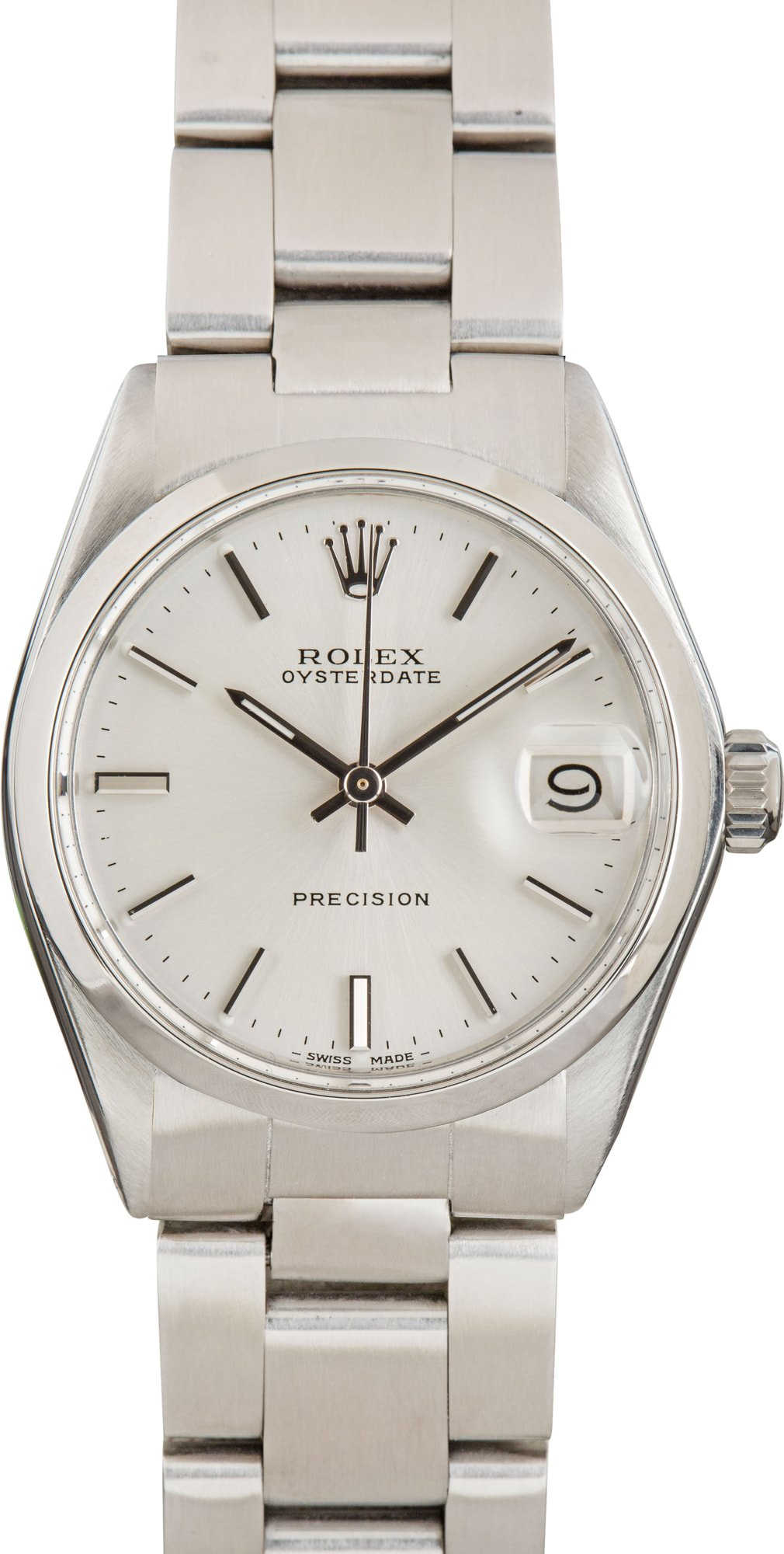 Pre-owned Rolex OysterDate 6466 Silver Dial