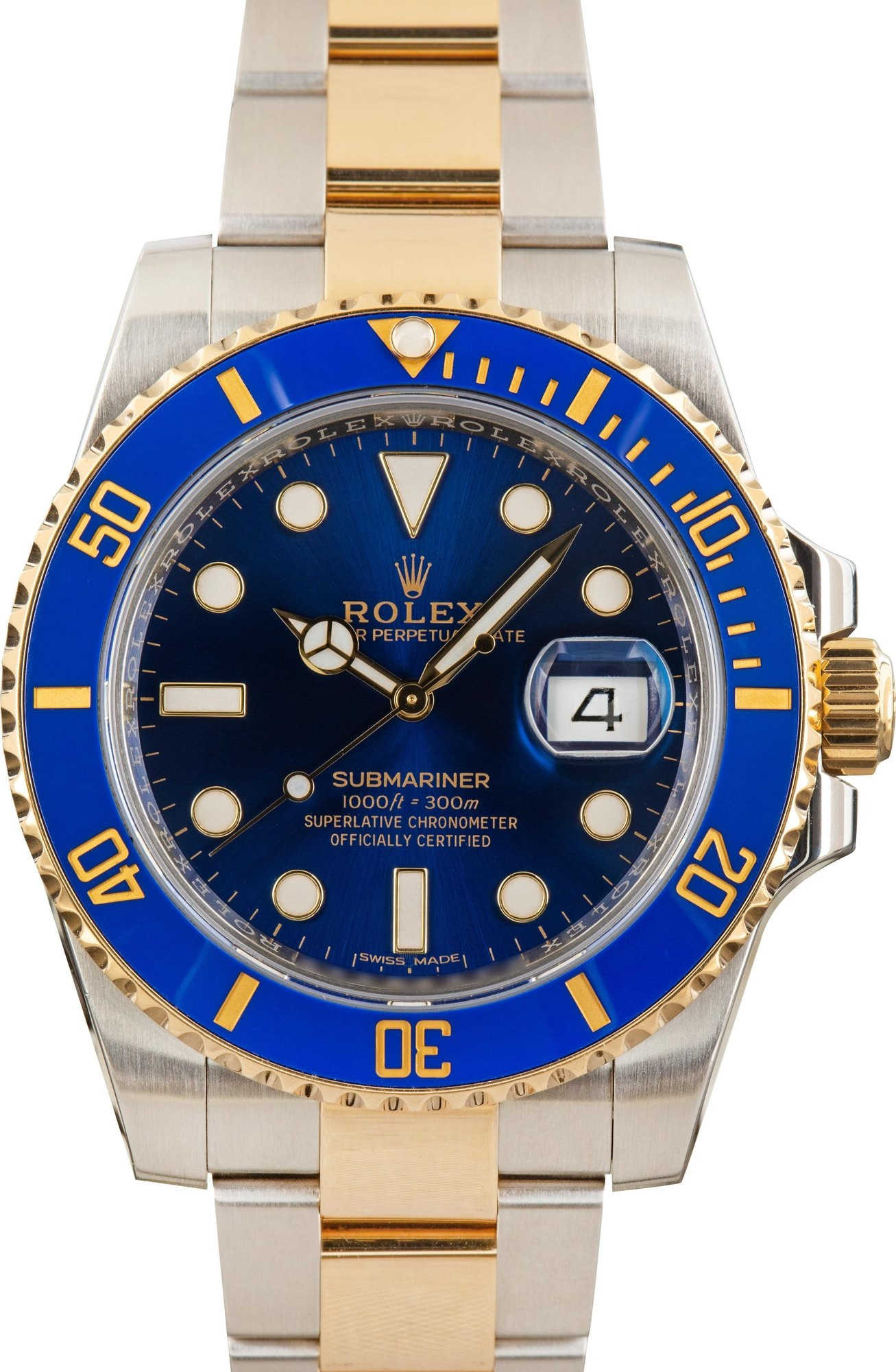 Pre-owned Rolex Ceramic Submariner 116613 Blue Bezel