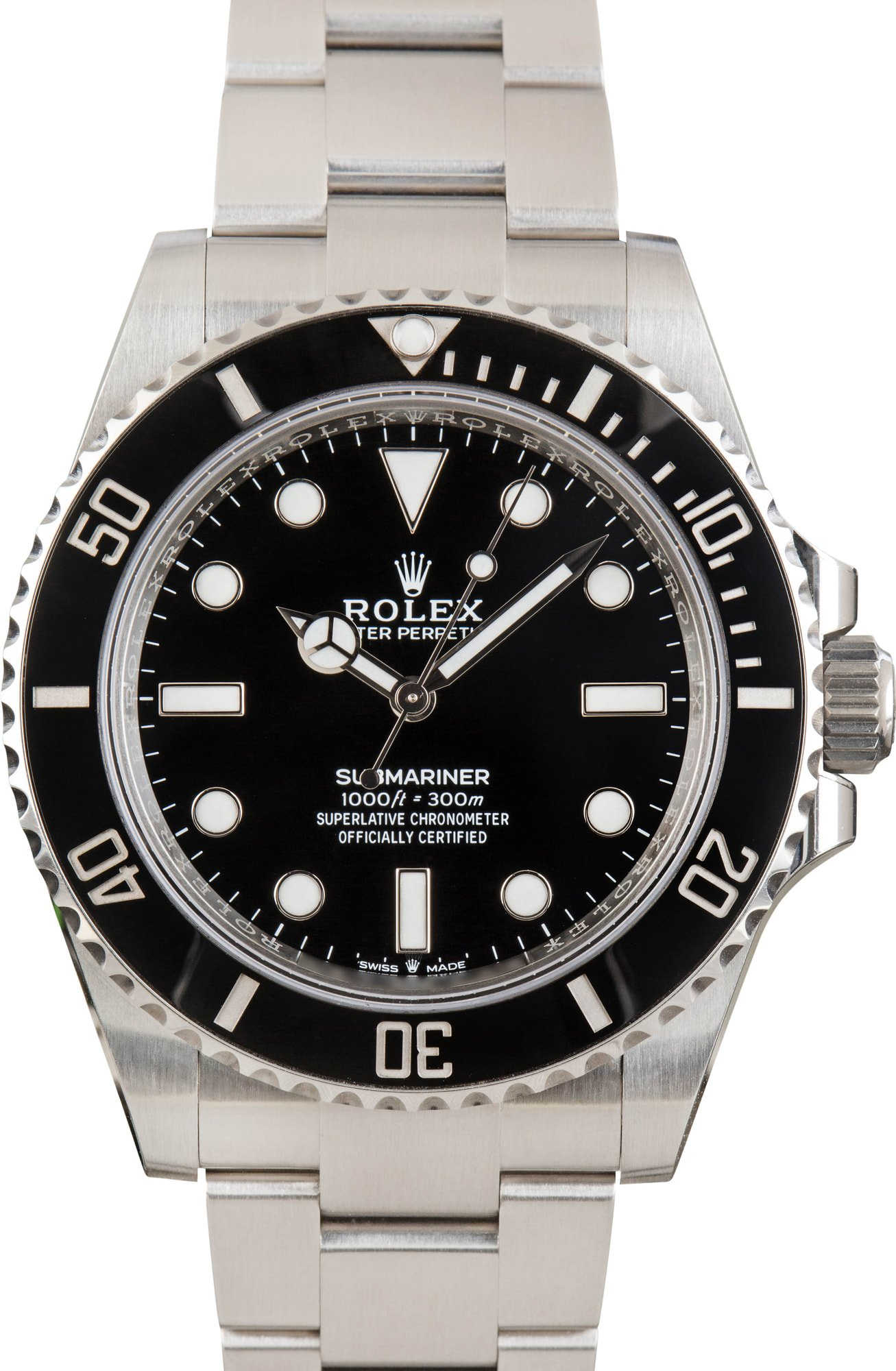 Rolex Submariner Black No Date Dial Ref 124060
